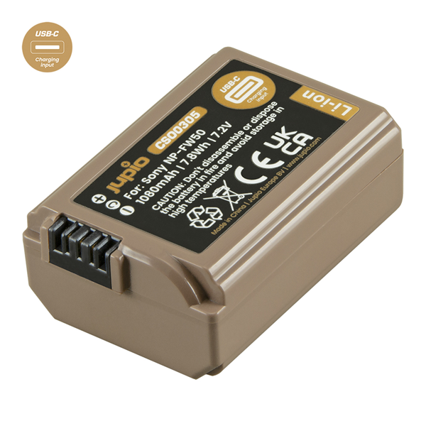 סוללה Jupio NP-FW50 *ULTRA* (USB-C input) 1080mAh