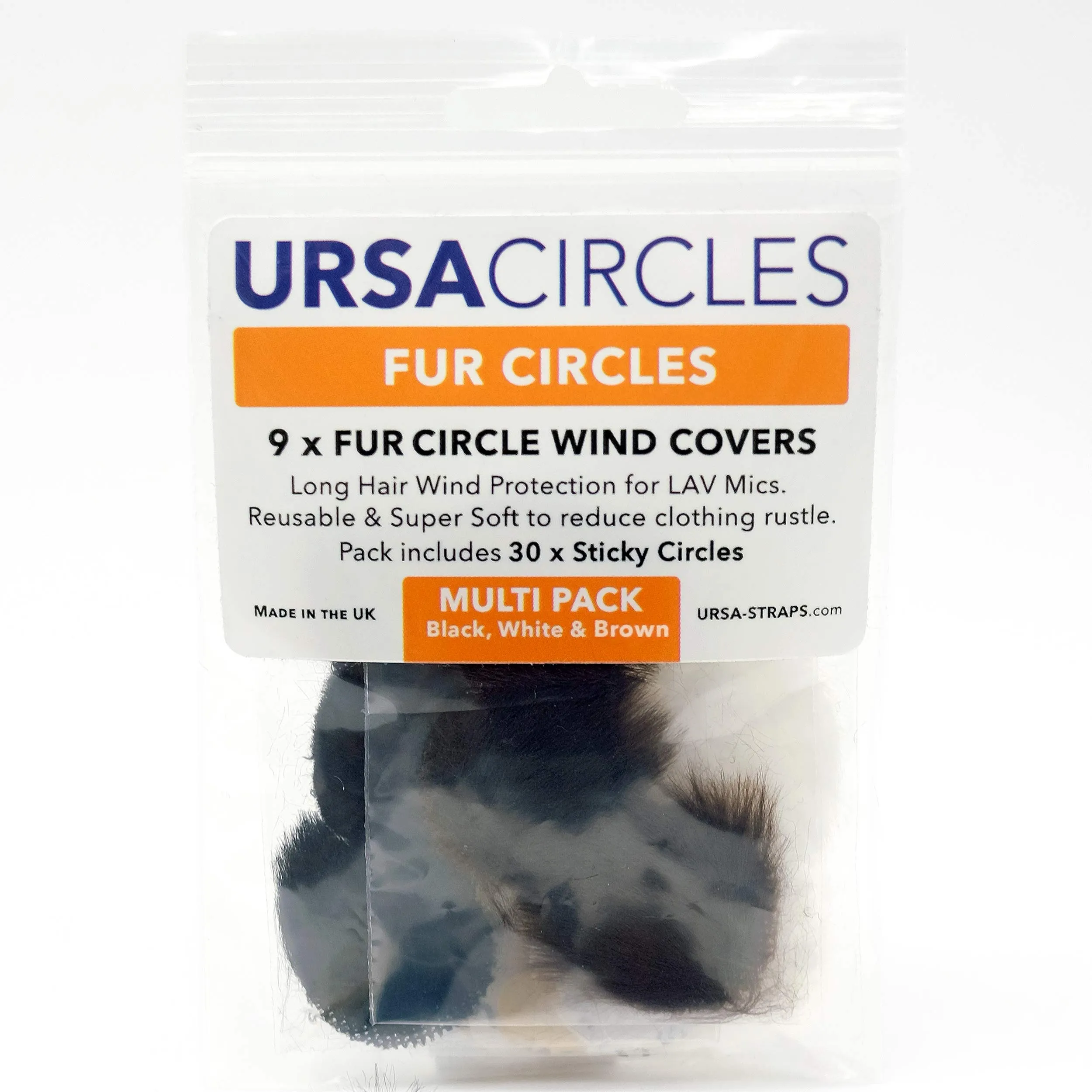 9 מגני פרווה ב-3 צבעים ו-30 מדבקות למיקרופון Ursa Straps