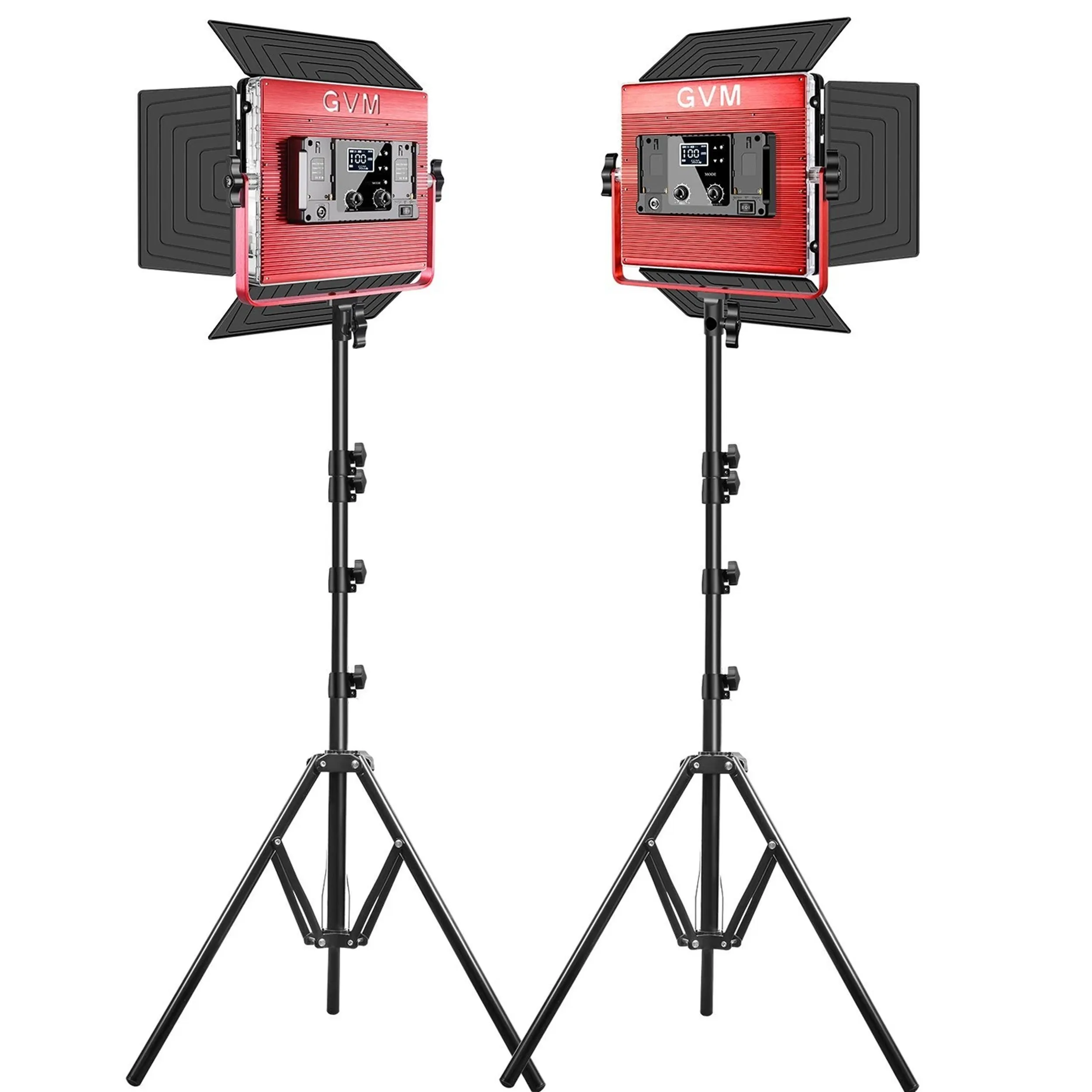 קיט 2 פנסי לד צבעוני RGB לאולפן GVM-1200D