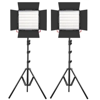 קיט 2 פנסי לד צבעוני RGB לאולפן GVM-1200D