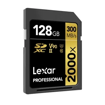 כרטיס זכרון Lexar 128GB 2000x Professional SDXC UHS-II
