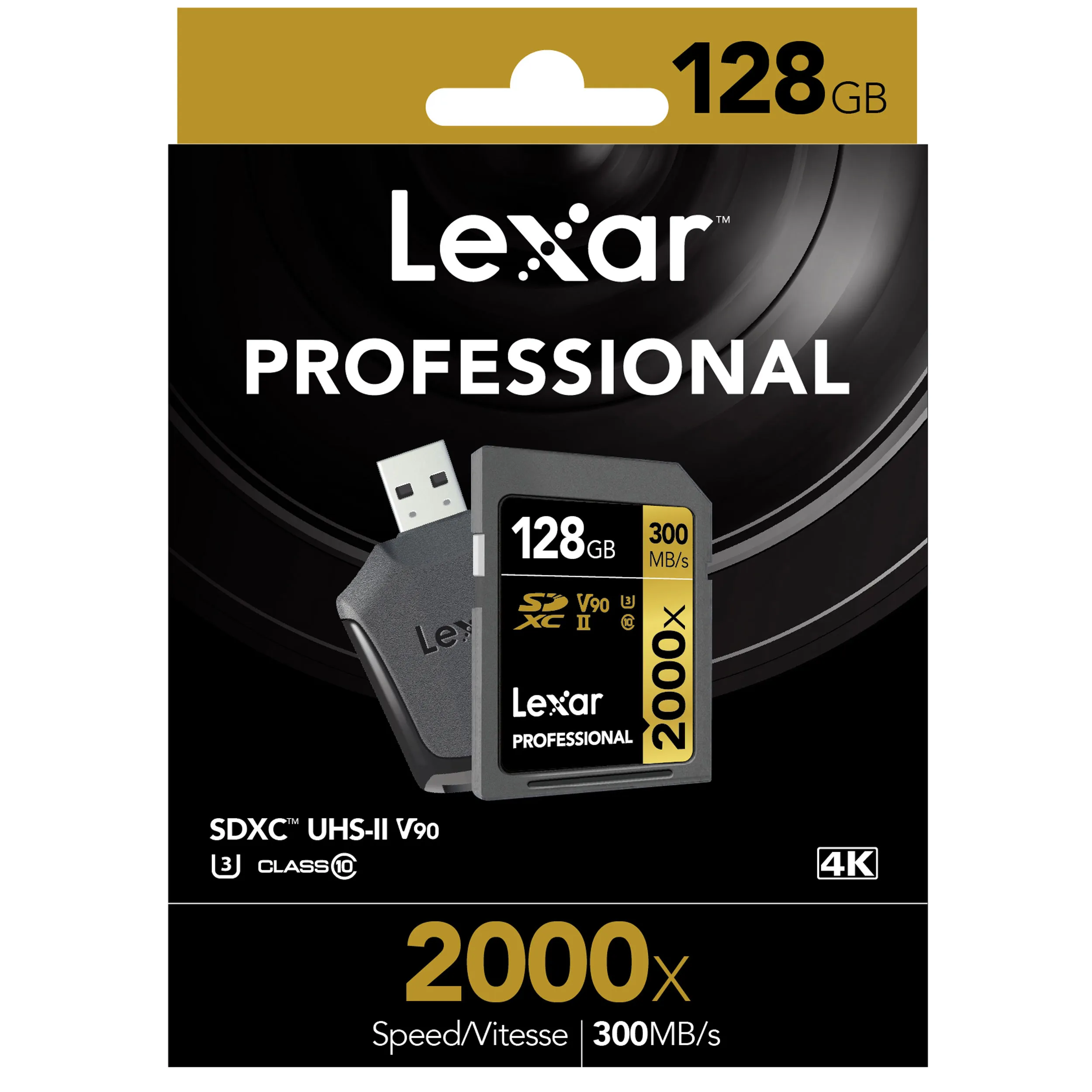 כרטיס זיכרון Lexar 128GB 2000x Professional SDXC UHS-II