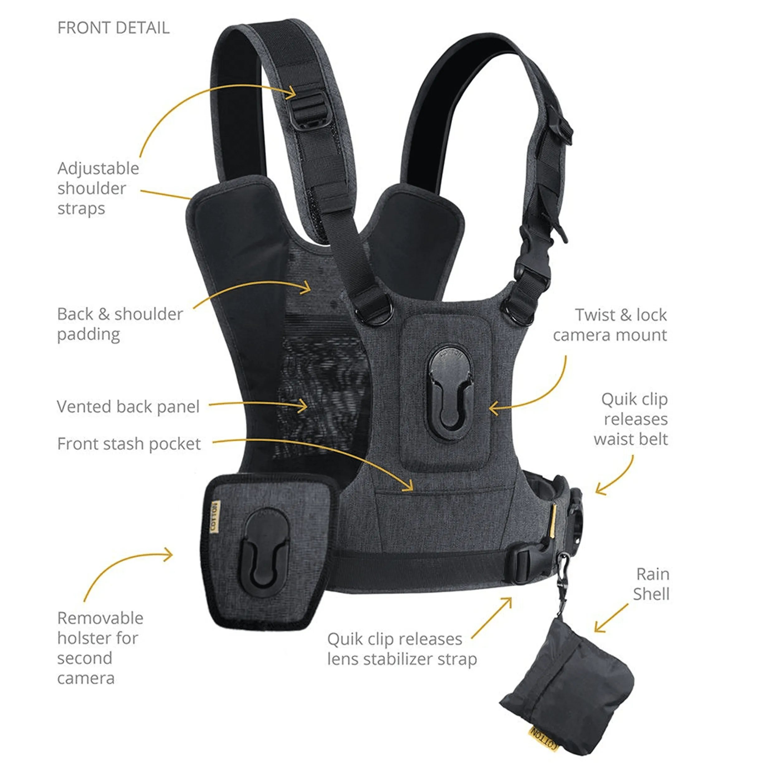 רתמת גוף עם שליפה מהירה לשתי מצלמות Cotton Carrier CCS G3