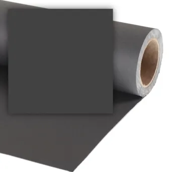 רקע נייר שחור לצילום 2.72X11 מטר Colorama Black
