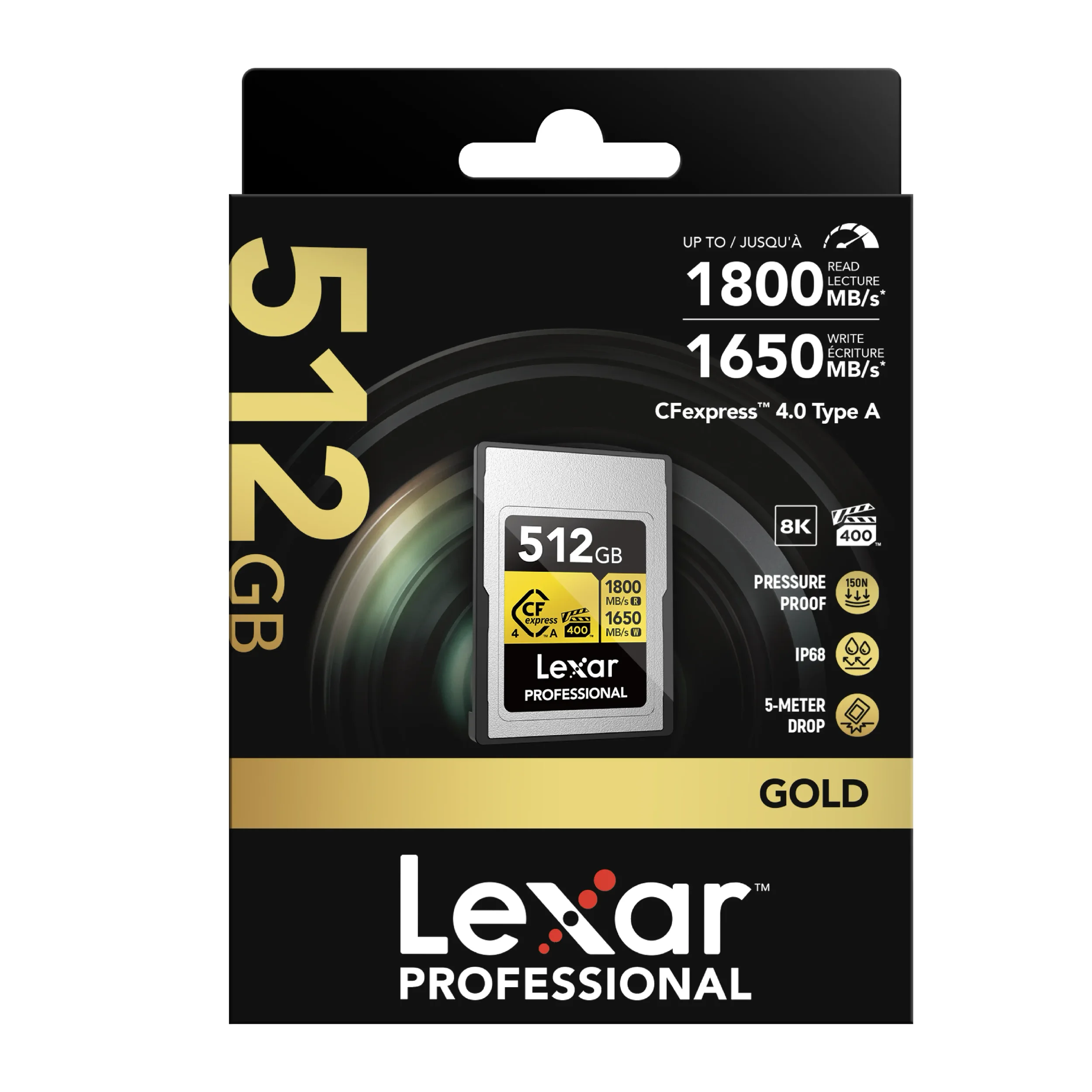 כרטיס זיכרון Lexar® Professional  512GB CFexpress™ 4.0 Type A card Gold