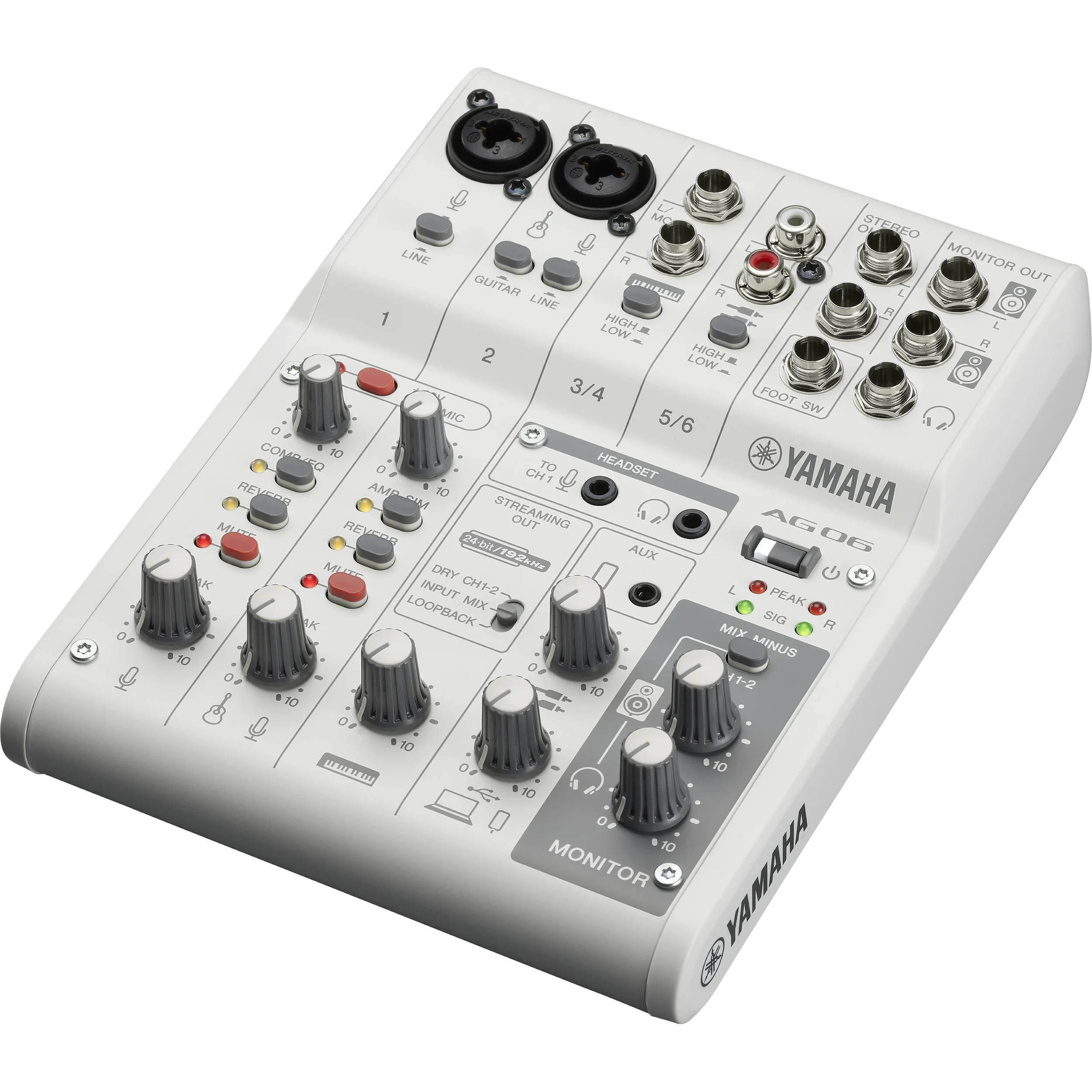 מיקסר 6 כניסות עם יציאת USB-C למחשב Yamaha AG06X MK2