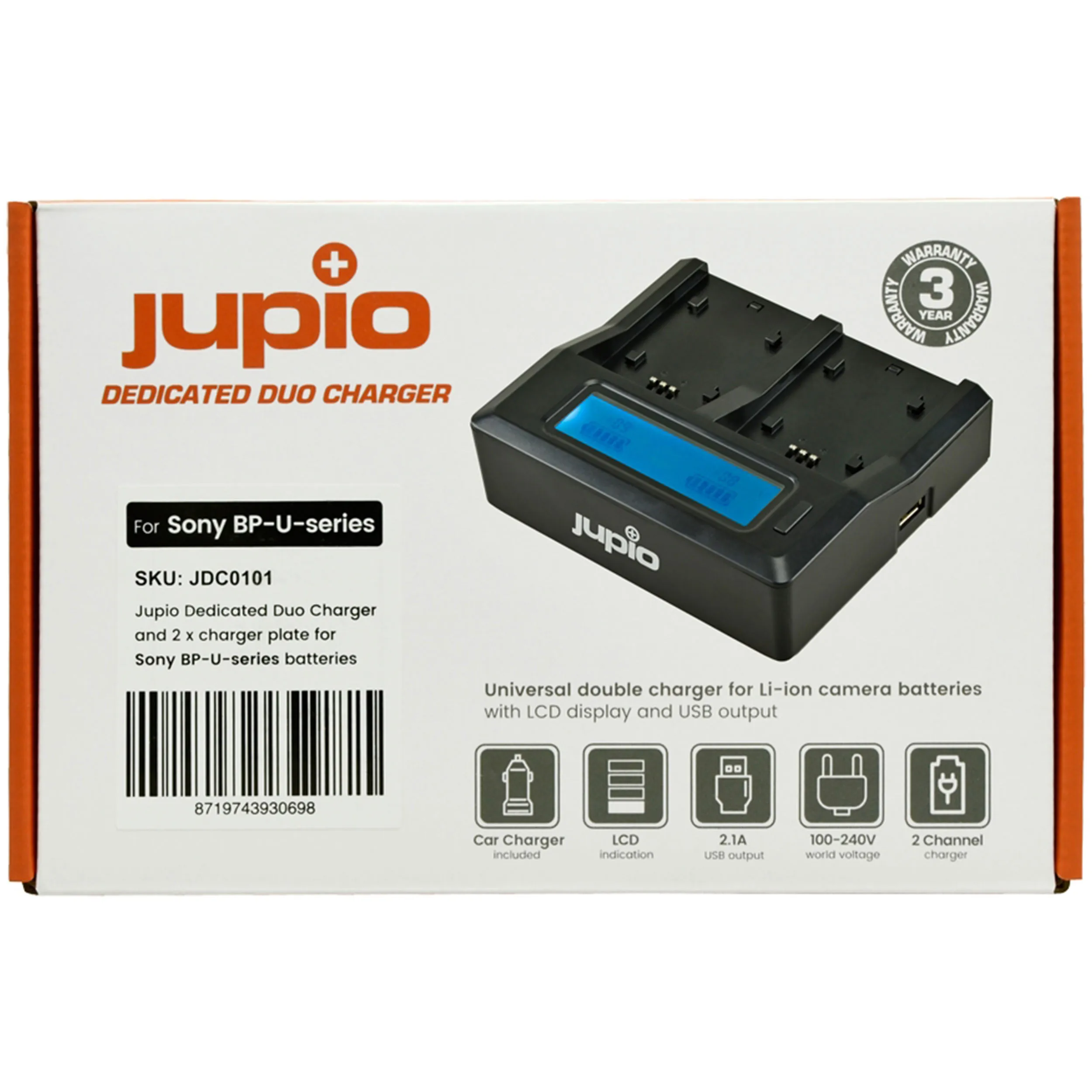 מטען כפול Jupio לסדרת Sony BP-U