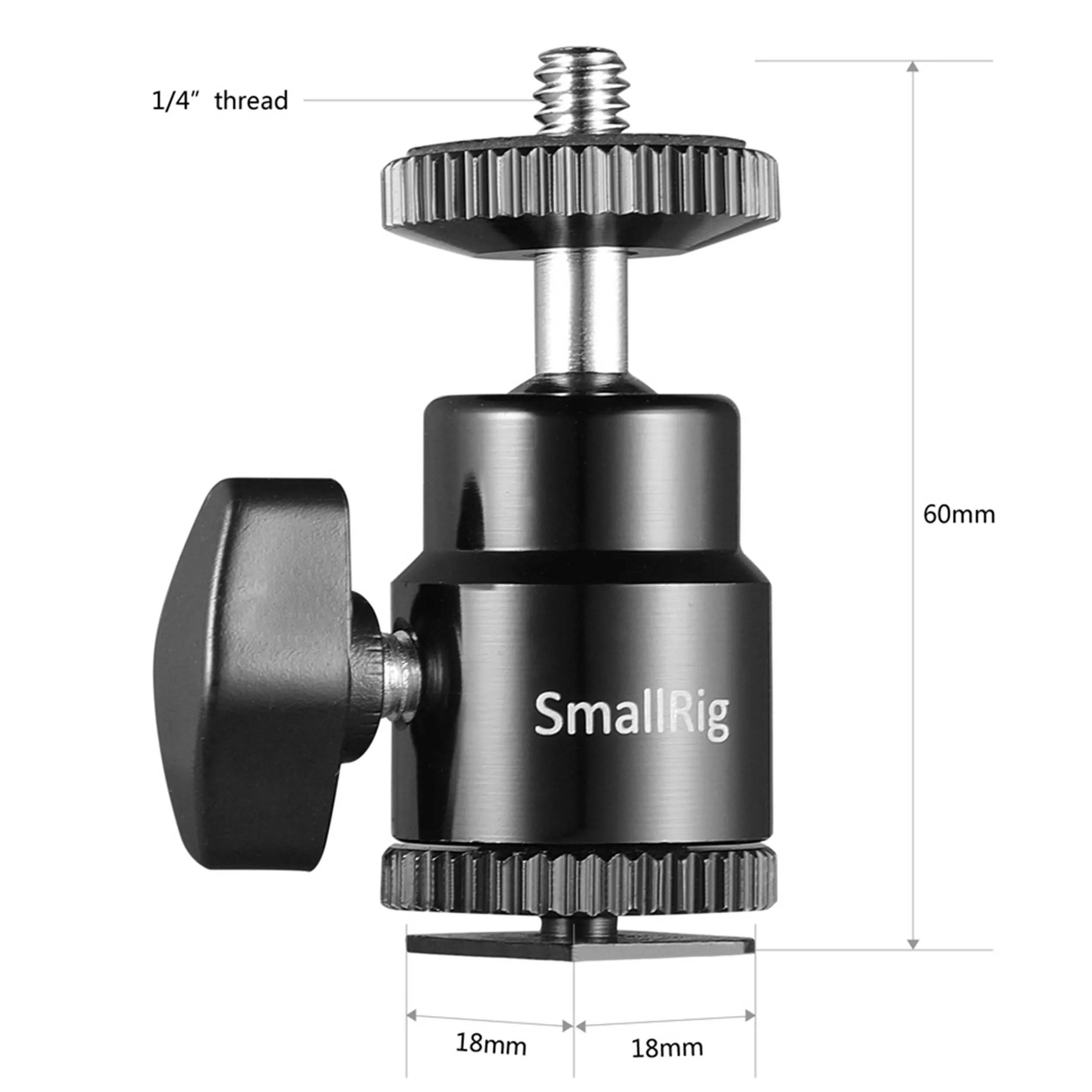 זוג ראשים כדוריים נעל קרה עם הברגה 1/4" SmallRig 2059