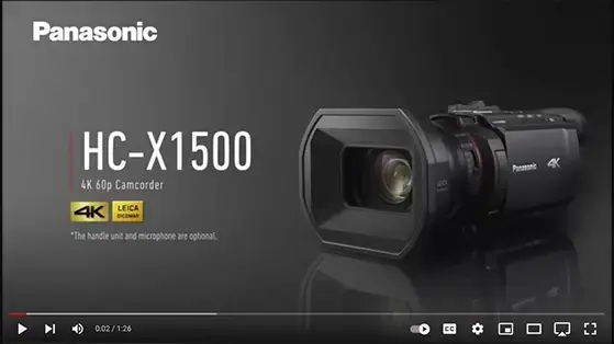 מצלמת וידאו מקצועית Panasonic HC-X1500 UHD 4K HDMI