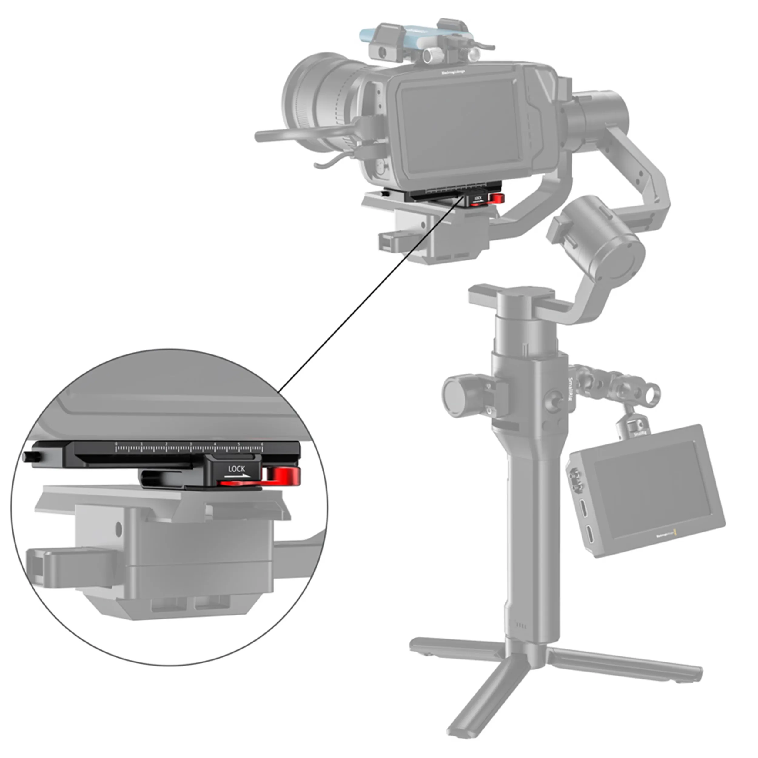מחבר מתאם מצלמות Pocket 4K/6K לגימבל RoninS/Moza Air 2 מבית Small Rig BSS2403