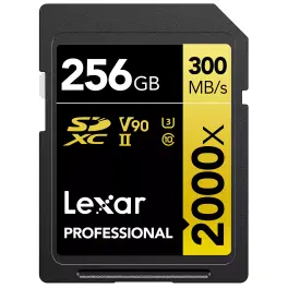 כרטיס זיכרון Lexar 256GB 2000x Professional SDHC UHS-II V90