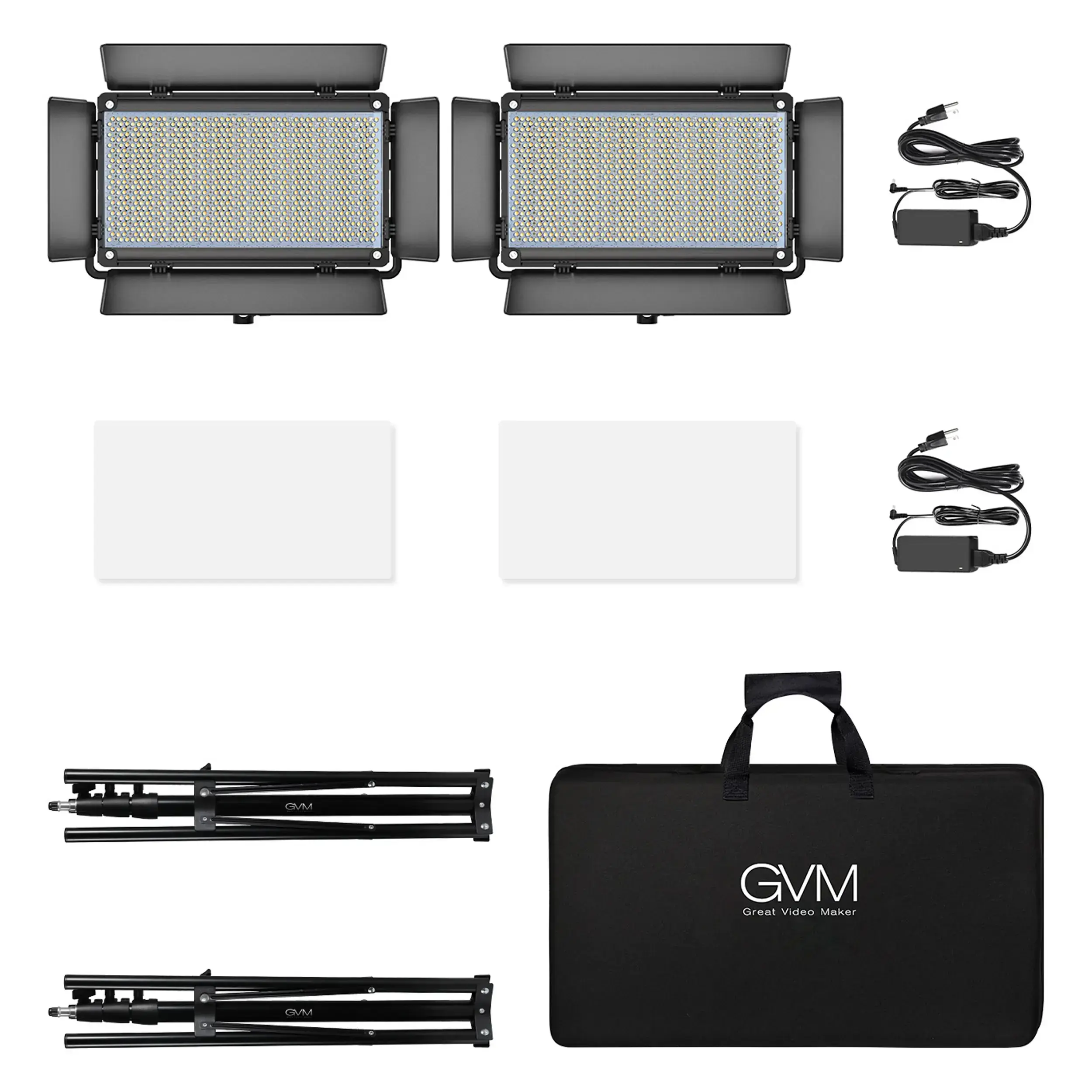 קיט 2 פנסי לד צבעוני RGB לאולפן GVM-1500D