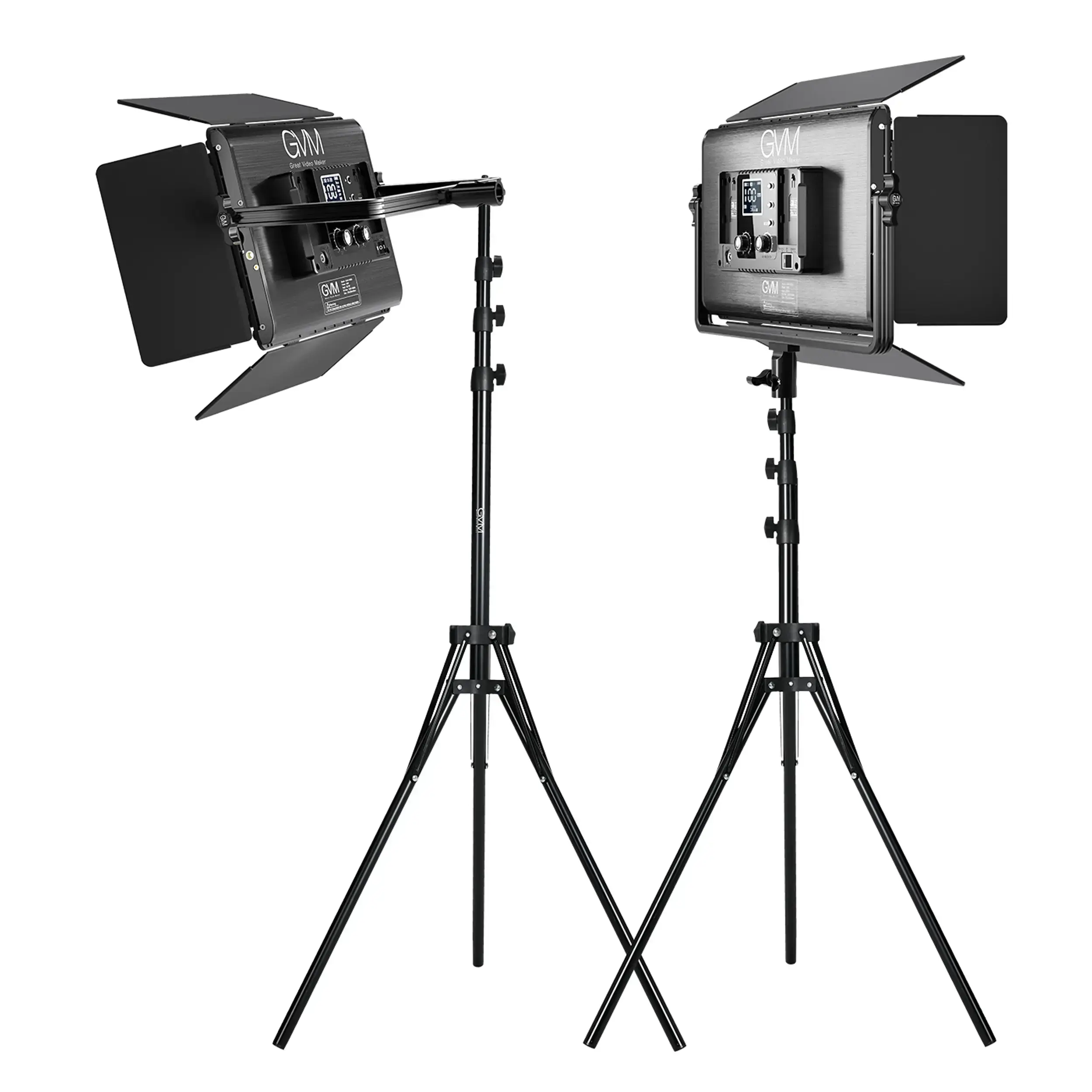 קיט 2 פנסי לד צבעוני RGB לאולפן GVM-1500D