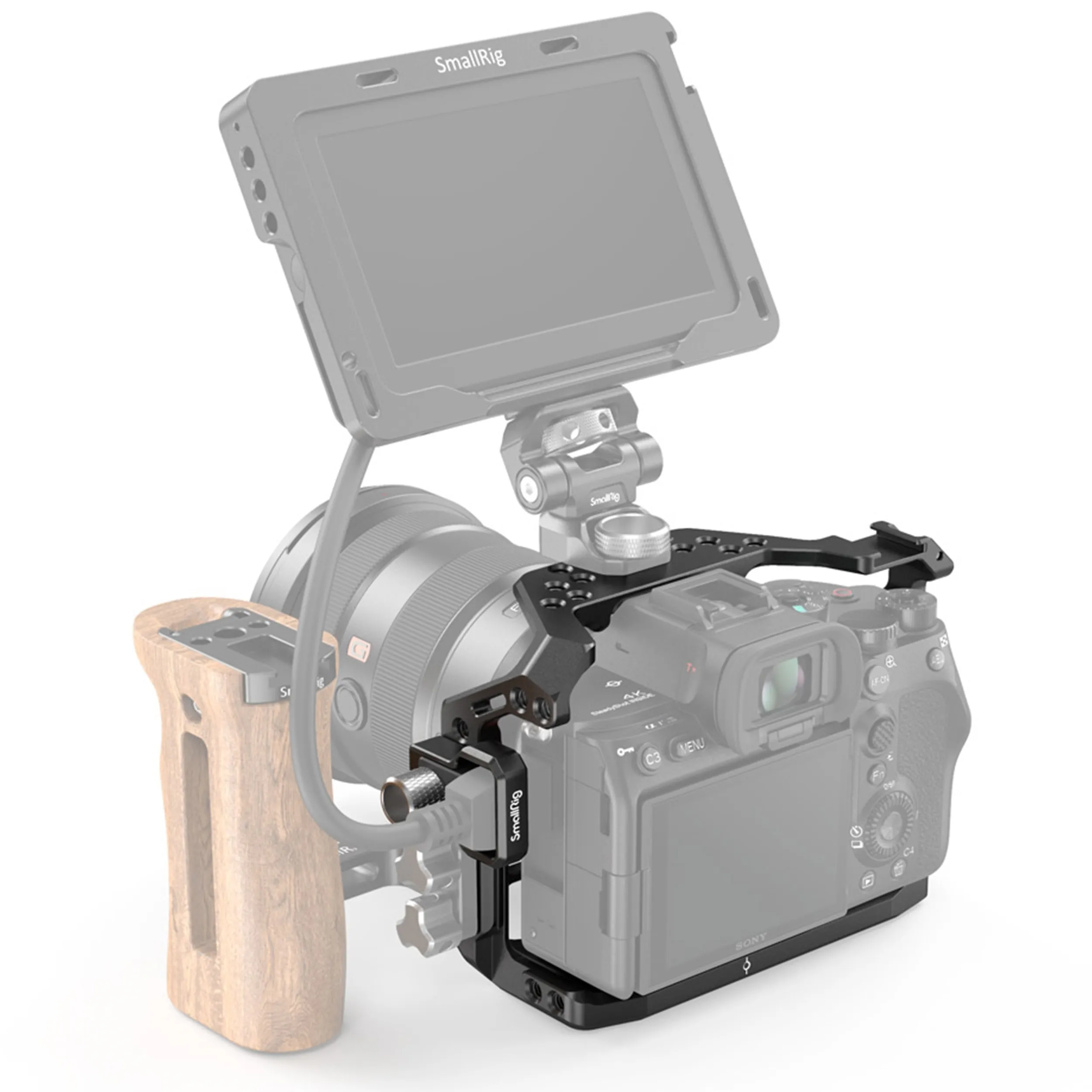 כלוב ייעודי כולל תופסן כבל HDMI למצלמת SmallRig 3007 Sony A7S III