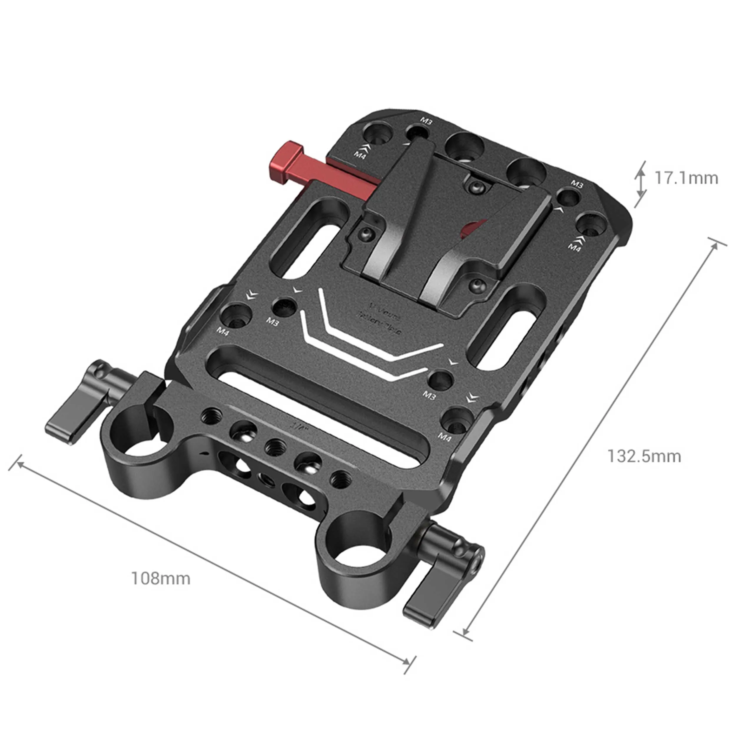 פלטה לסוללות V-LOCK עם מחבר למוטות 15 מ"מ SmallRig 3016