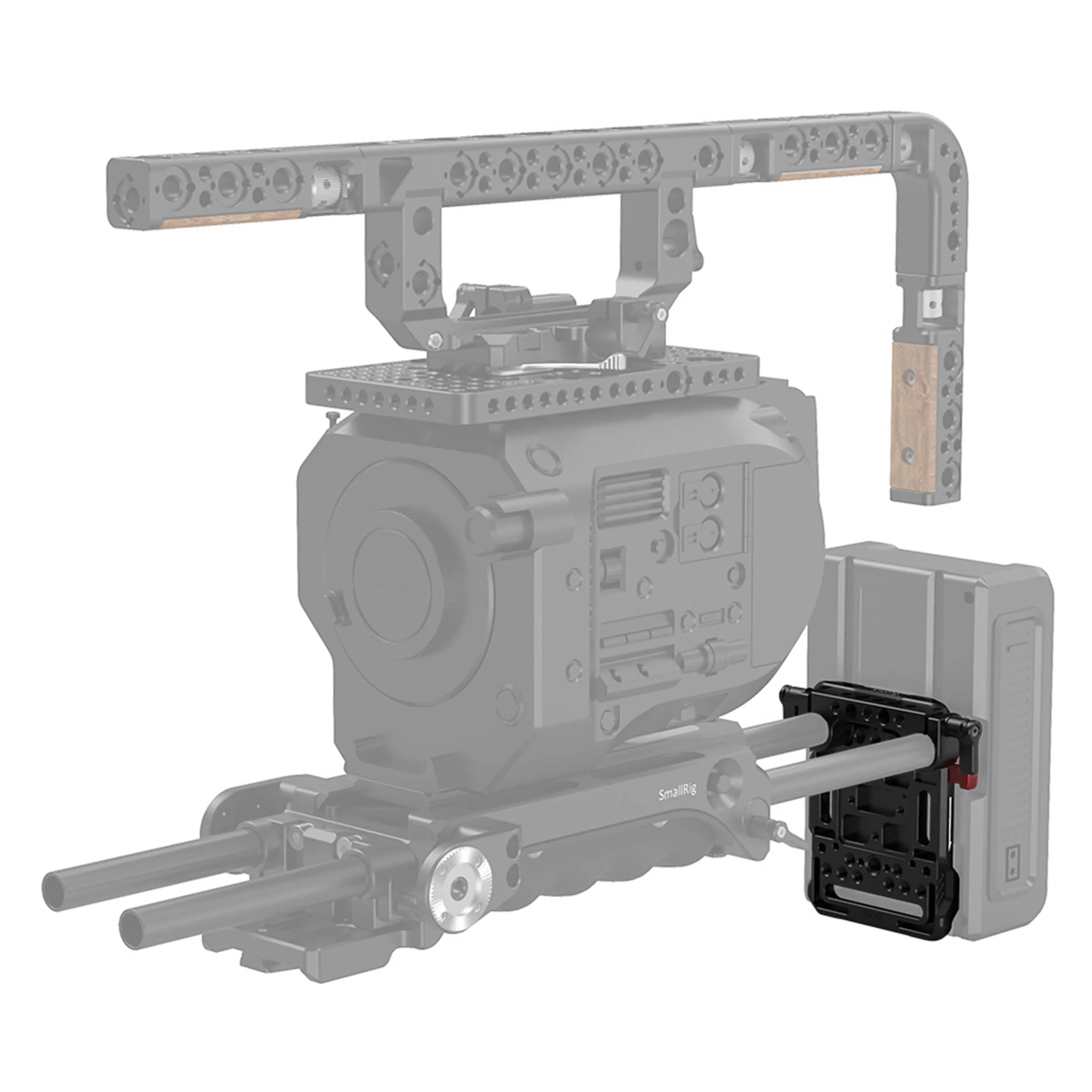 פלטה לסוללות V-LOCK עם מחבר למוטות 15 מ"מ SmallRig 3016