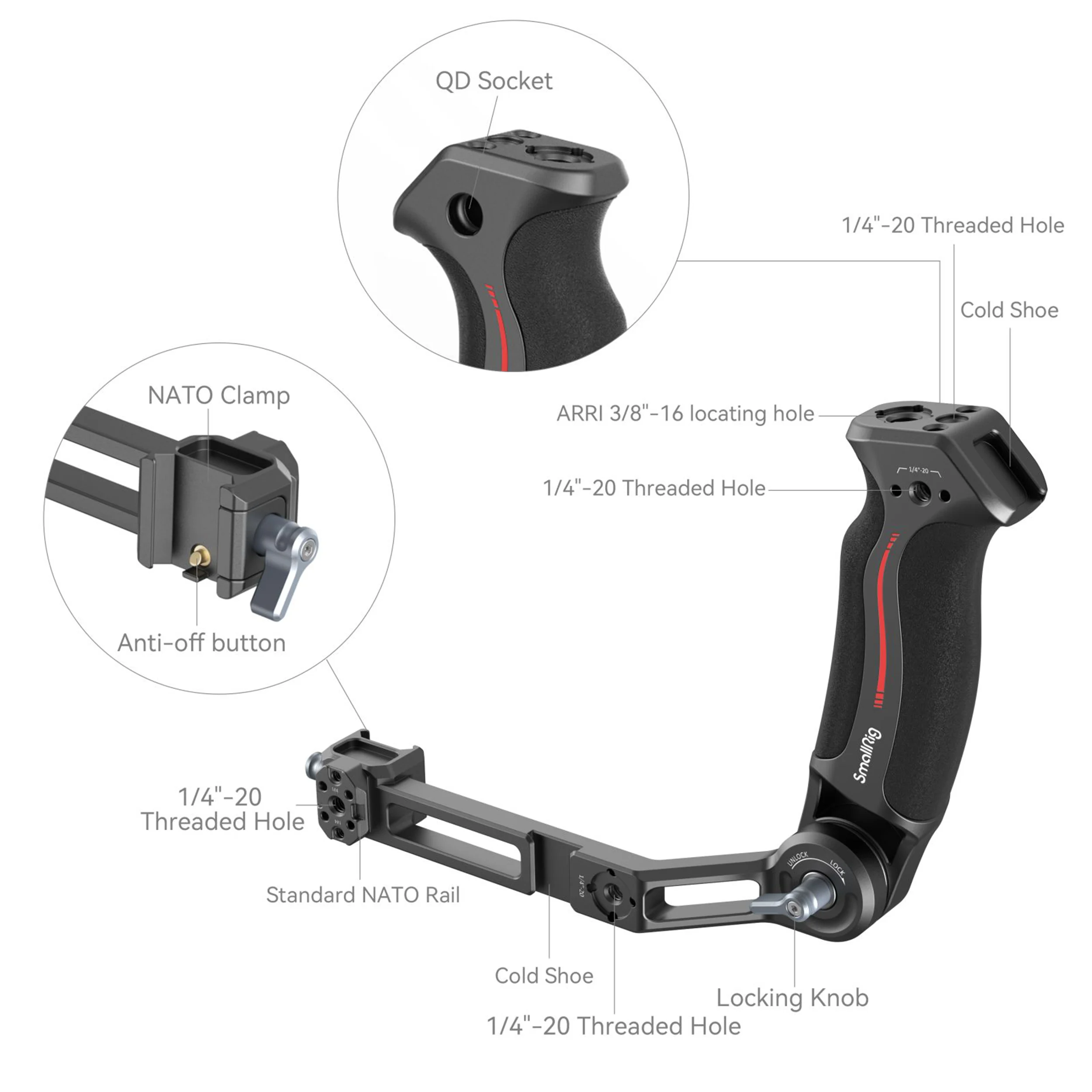 ידית אחיזה לגימבל SmallRig 3028C DJI RS 2 / RSC 2 / RS 3 / RS 3 Pro / RS 3 Mini