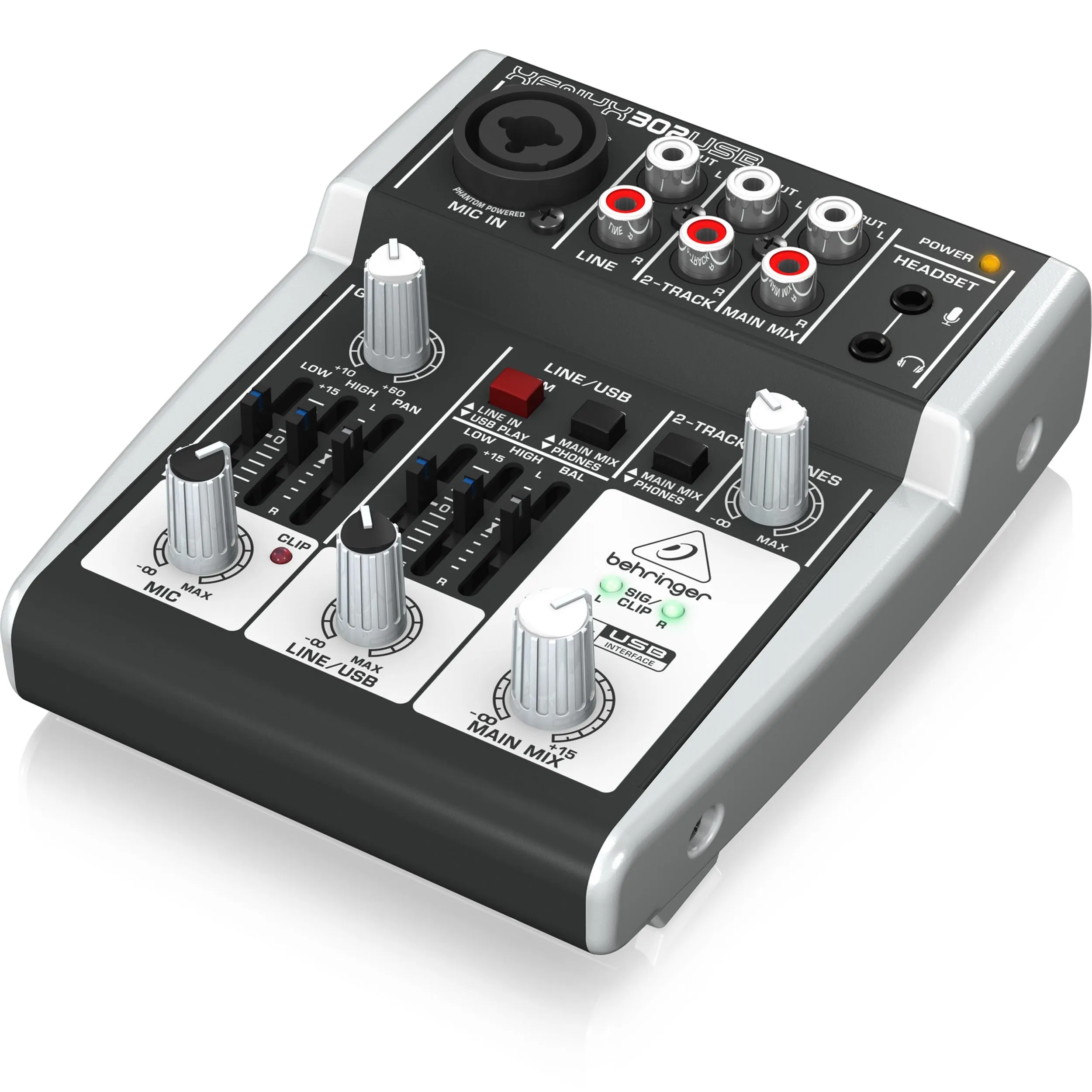 מיקסר קומפקטי 3 כניסות עם ממשק Behringer Xenyx 302USB USB