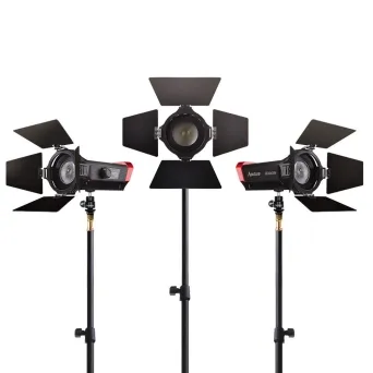 קיט 3 פנסי לד LS-MINI 20C וחצובות תוצרת APUTURE