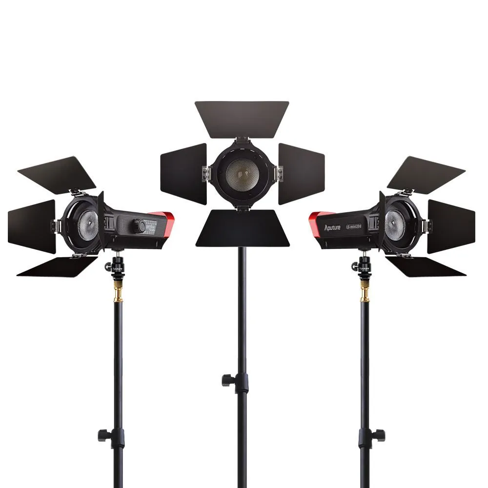 קיט 3 פנסי לד LS-MINI 20C וחצובות תוצרת APUTURE