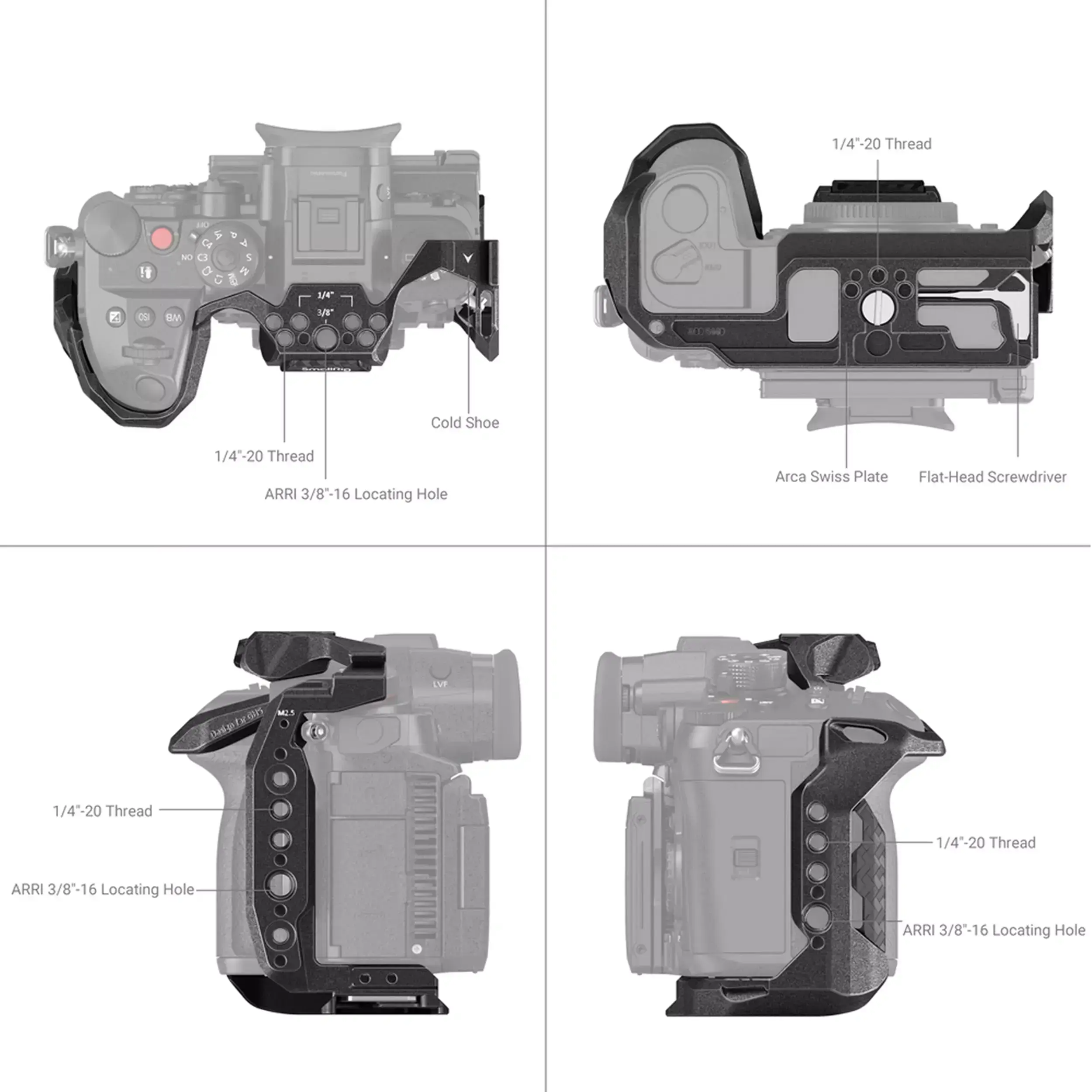 כלוב ייעודי סדרת Black Mamba למצלמת SmallRig 3440 PANASONIC GH6
