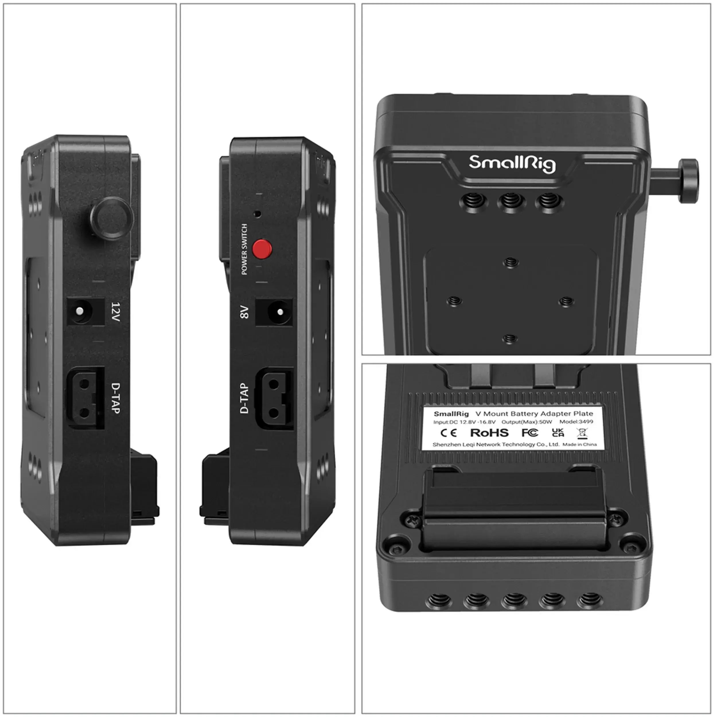 פלטה לסוללות V-LOCK עם זרוע מתכווננת SmallRig 3499