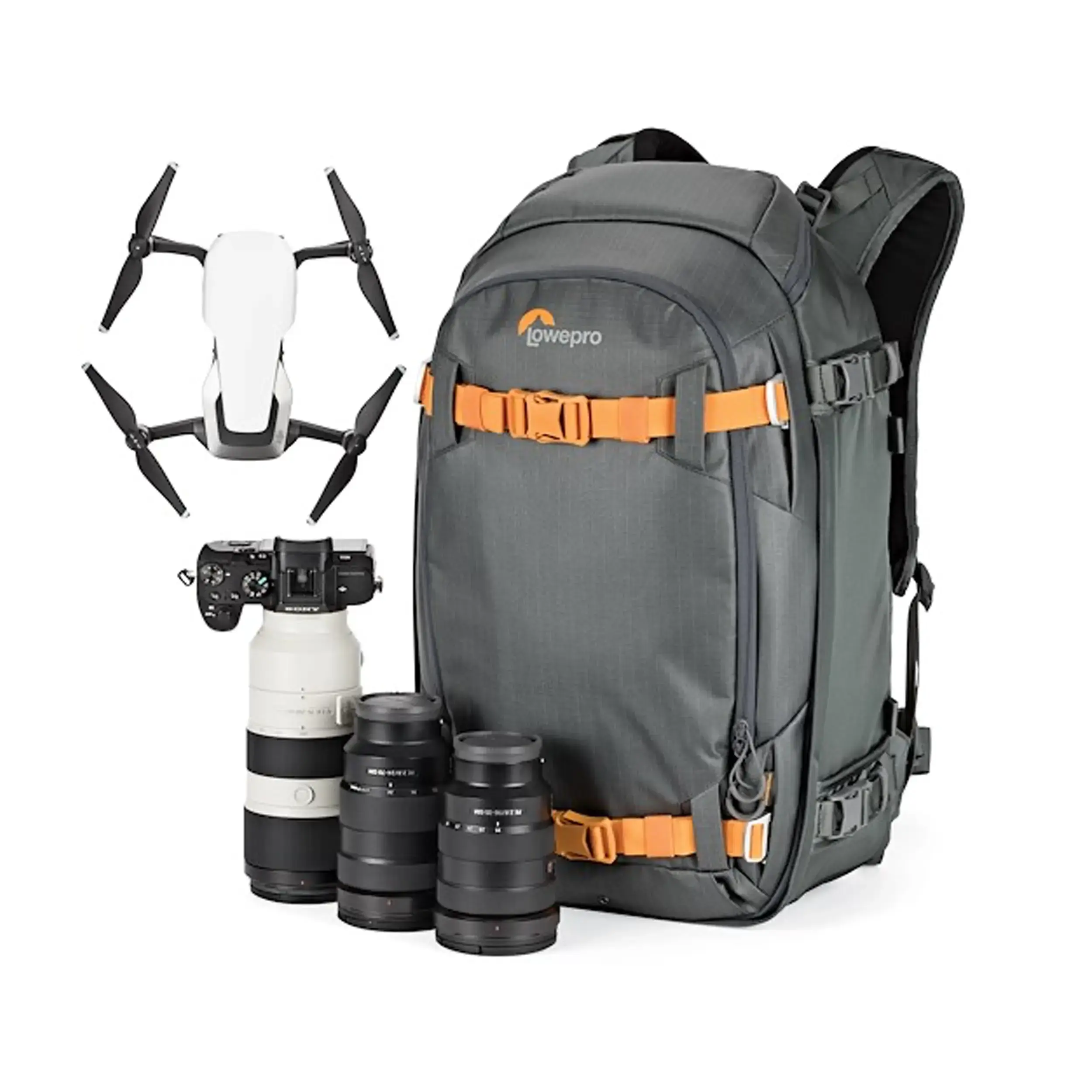 תיק גב אפור למצלמה Lowepro Whistler BP 350 AW II