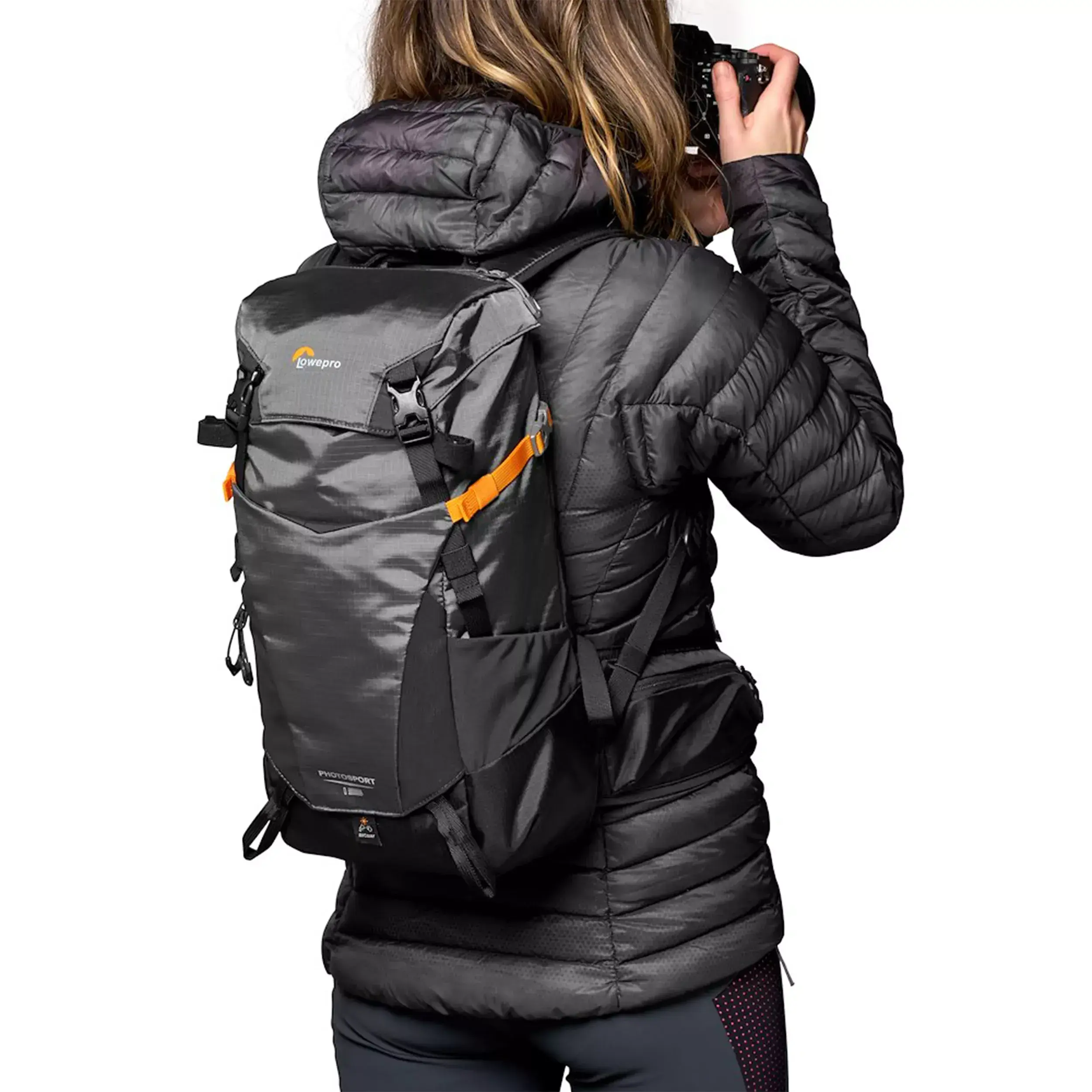 תיק גב אפור/שחור למצלמה Lowepro PhotoSport BP 15L AW III