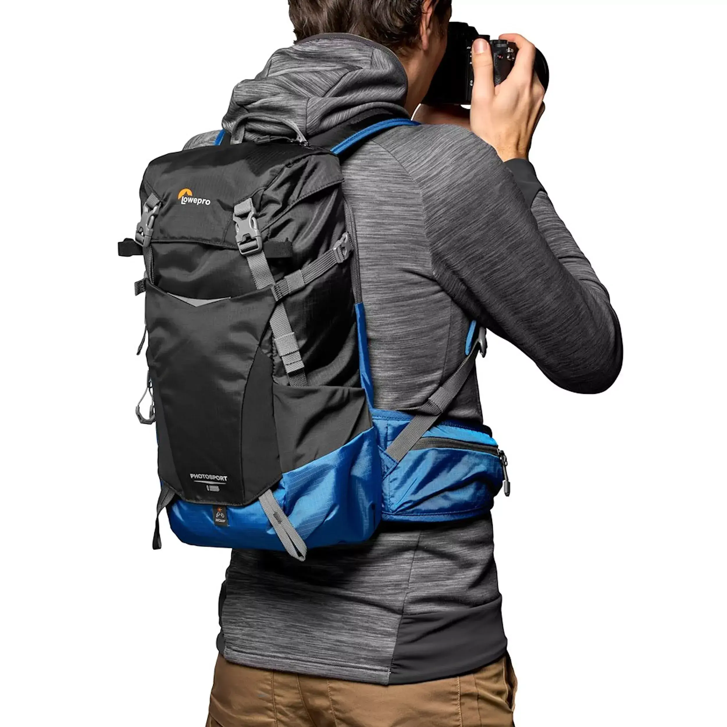 תיק גב שחור/כחול למצלמה Lowepro PhotoSport BP 15L AW III