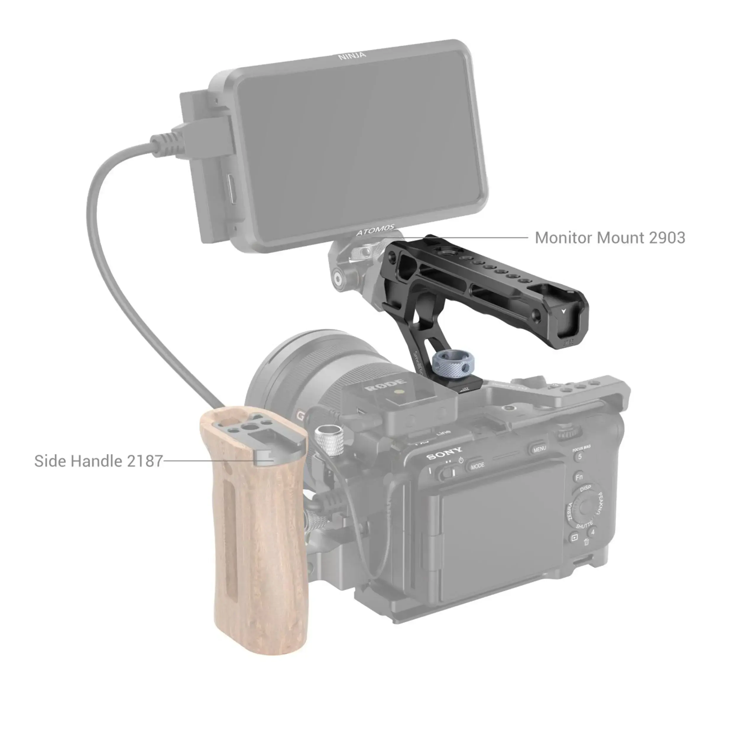 ידית אחיזה לכלוב עם חיבור SmallRig 3765 ARRI