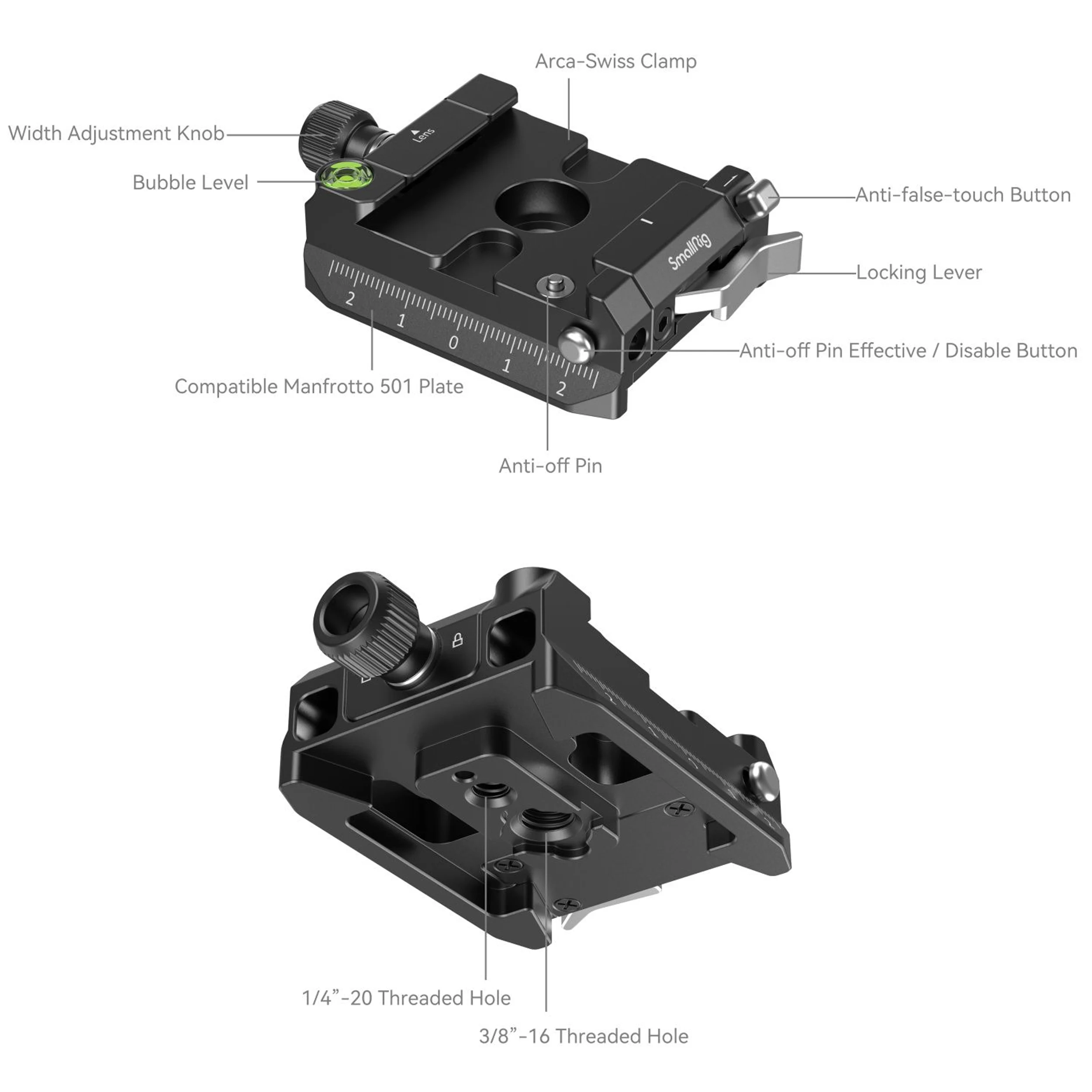 מחבר שחרור מהיר תואם SmallRig 4234 Arca-Swiss/Manfrotto