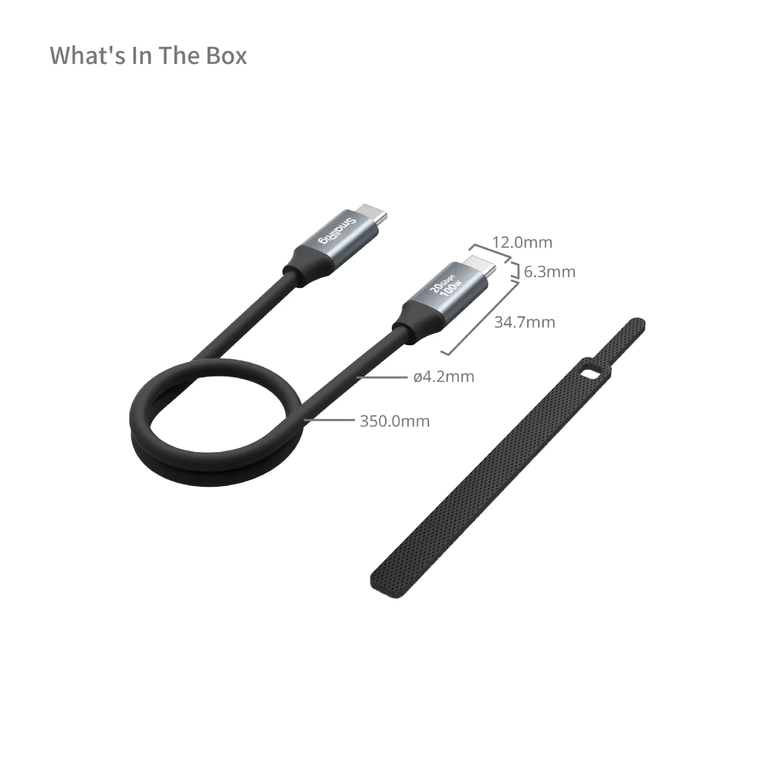כבל USB-C 100W באורך 35 ס"מ SmallRig 4788