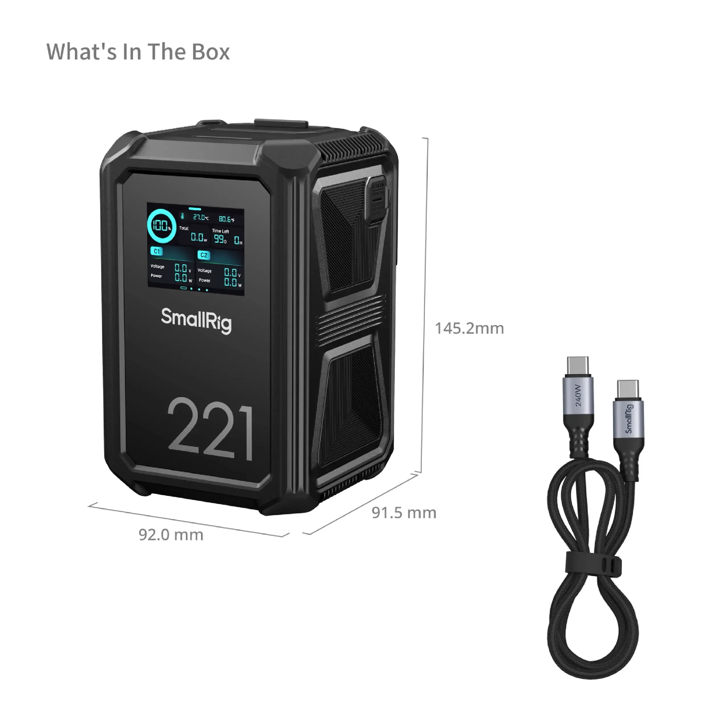 סוללה V-Mount חכמה מסך מגע SmallRig X221