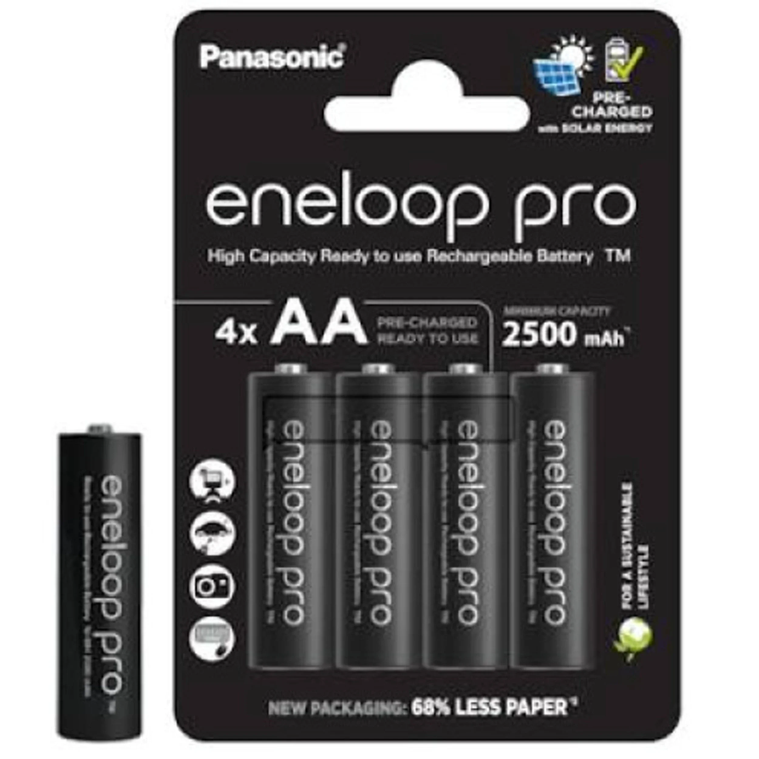 4 סוללות Panasonic Eneloop Pro 2500mAh AA