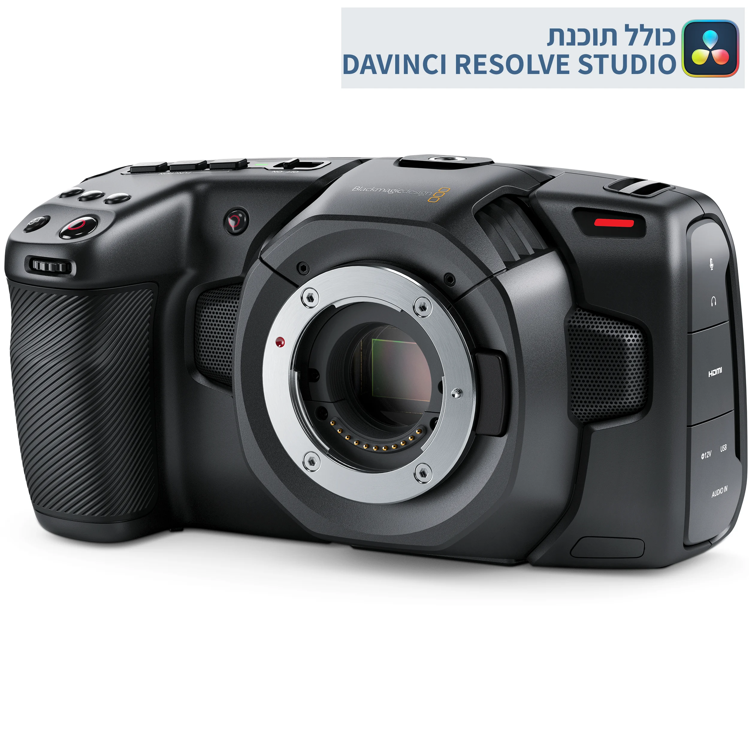 מצלמה Blackmagic Pocket Cinema Camera 4K--שנתיים אחריות