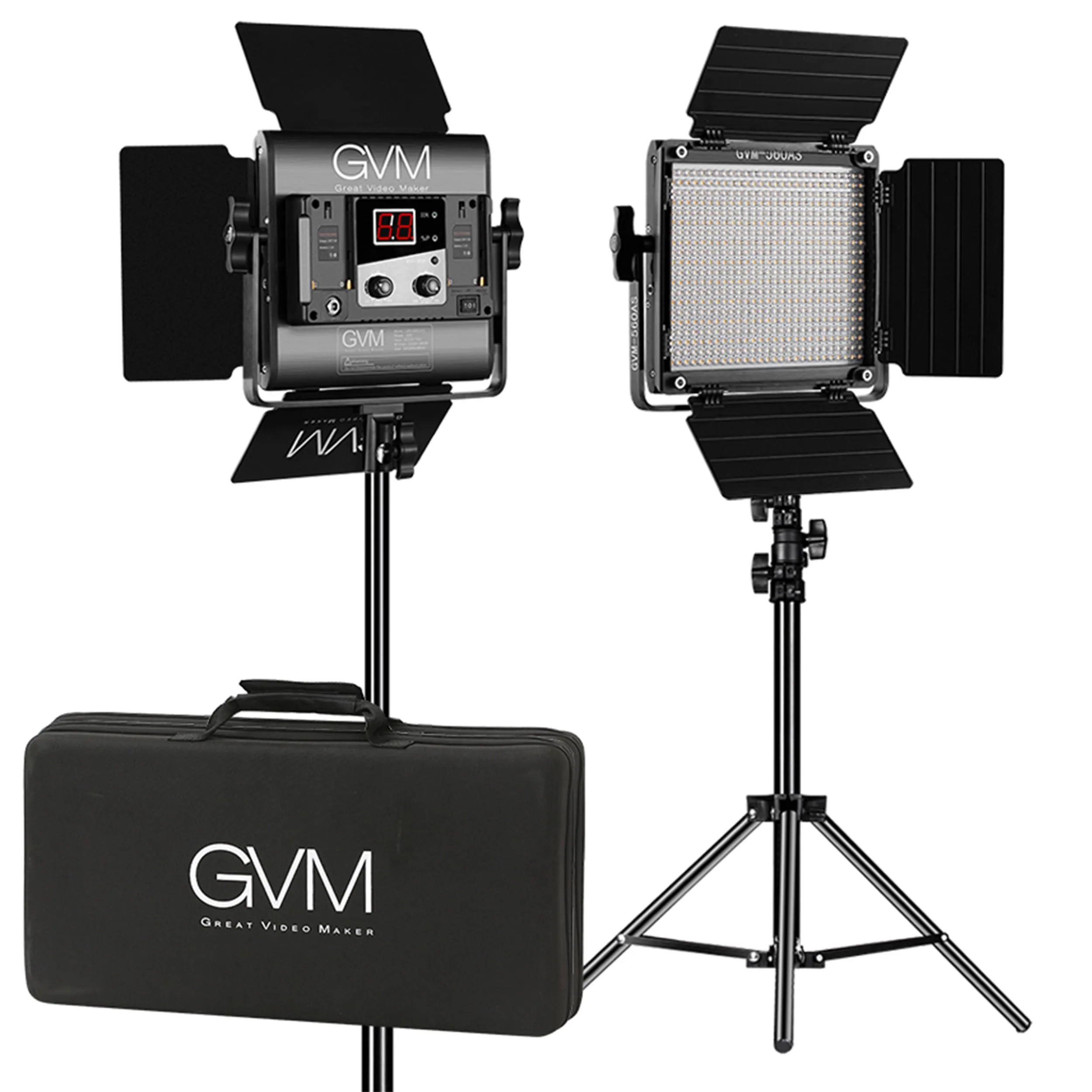 קיט 2 פנסי לד GVM 560AS Bi-Color