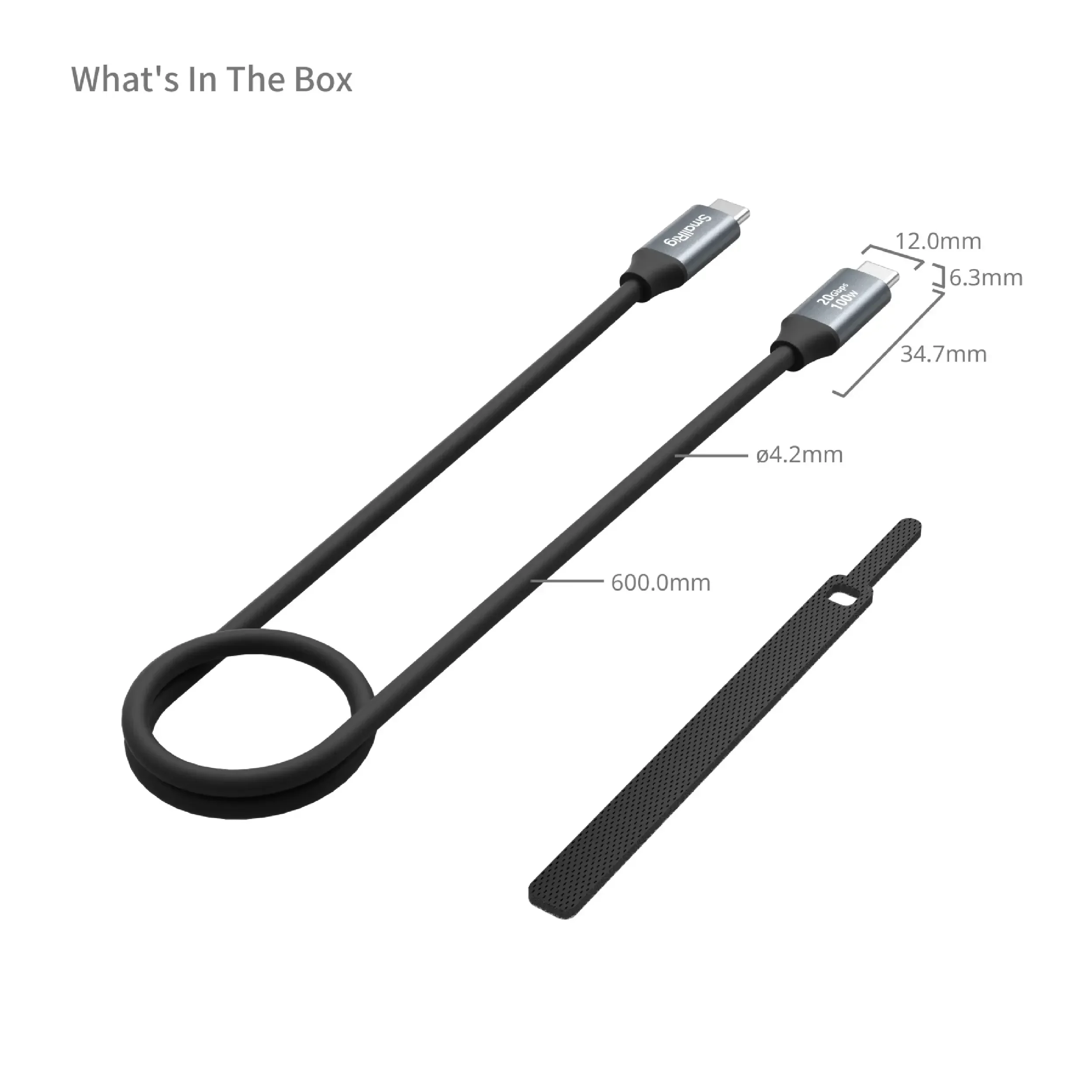 כבל USB-C 100W באורך 60 ס"מ SmallRig 4789