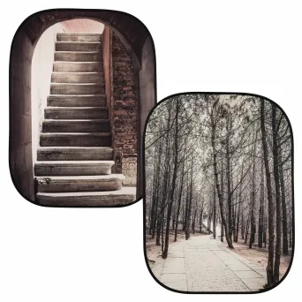 רקע דו כיווני מתקפל 1.5X2.1 מ' Lastolite Distressed Steps/Trees