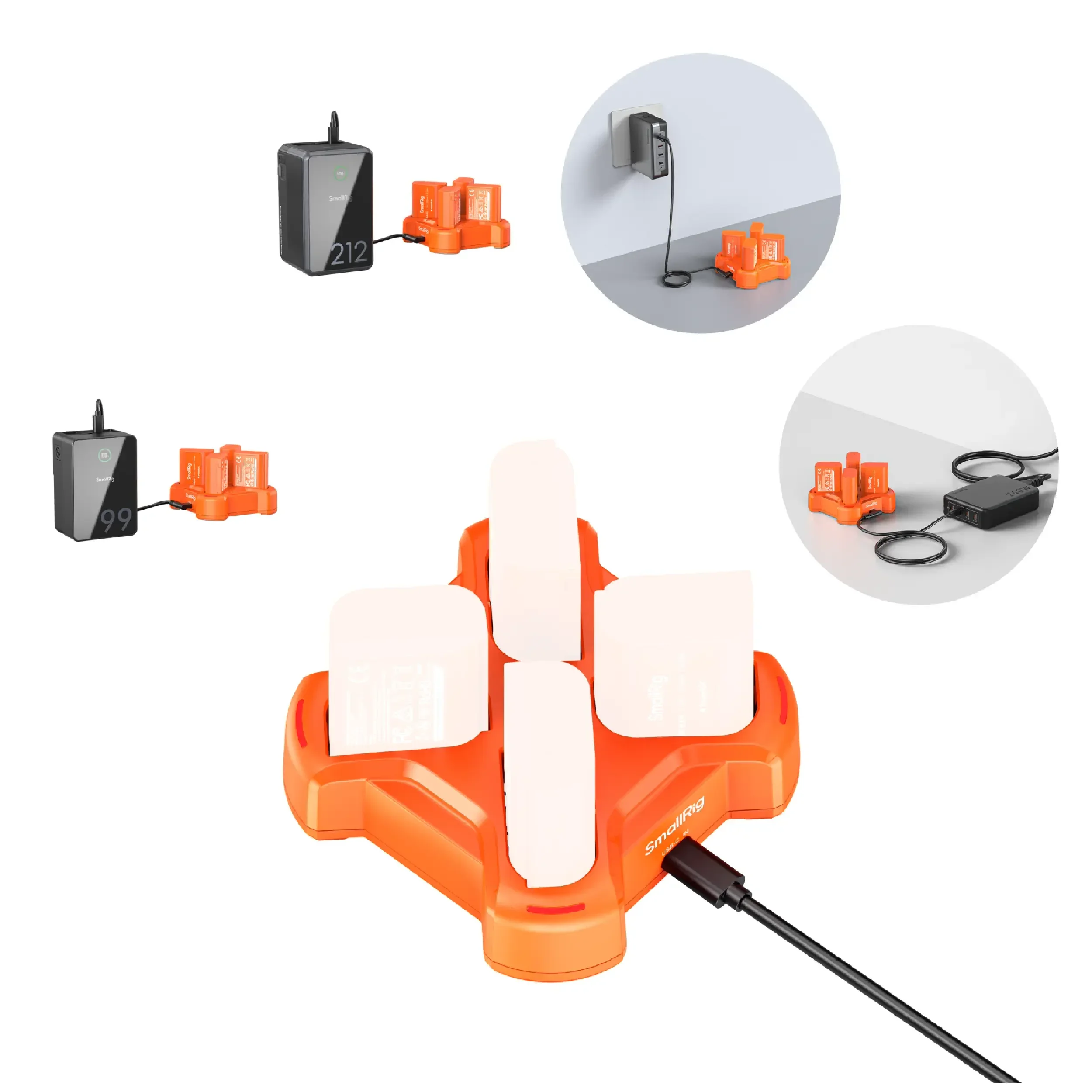 מטען USB ל-4 סוללות SmallRig 5748 DMW-BLK22