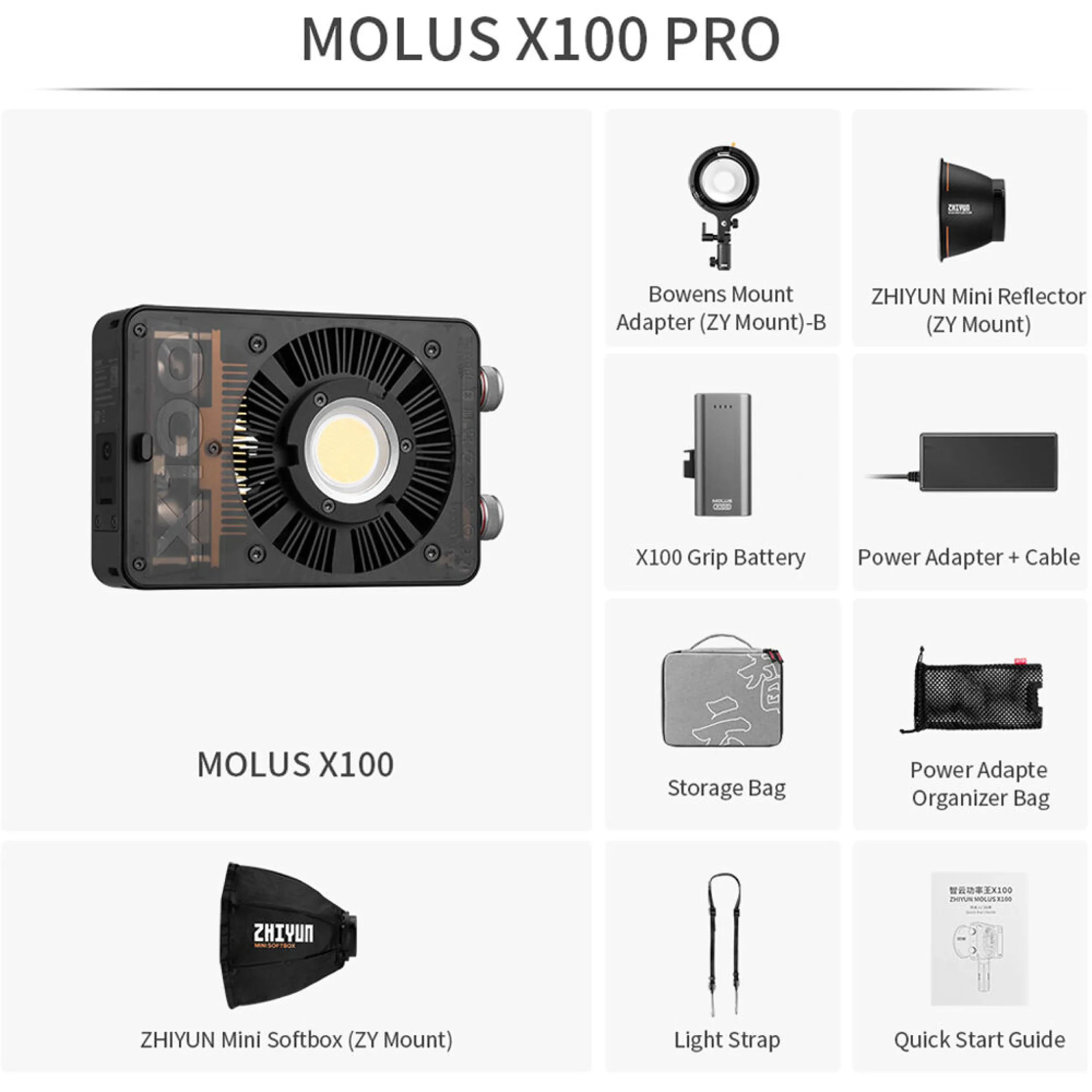 פנס לד Zhiyun MOLUS X100 PRO