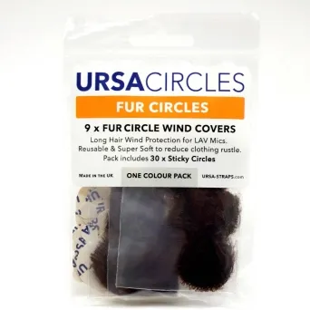 9 מגני פרווה חומים ו-30 מדבקות למקרופון Ursa Strap