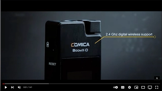 מערכת מיקרופון אלחוטית 2 מיקרופונים 2.4GHz למצלמות Comica BoomX-D D2