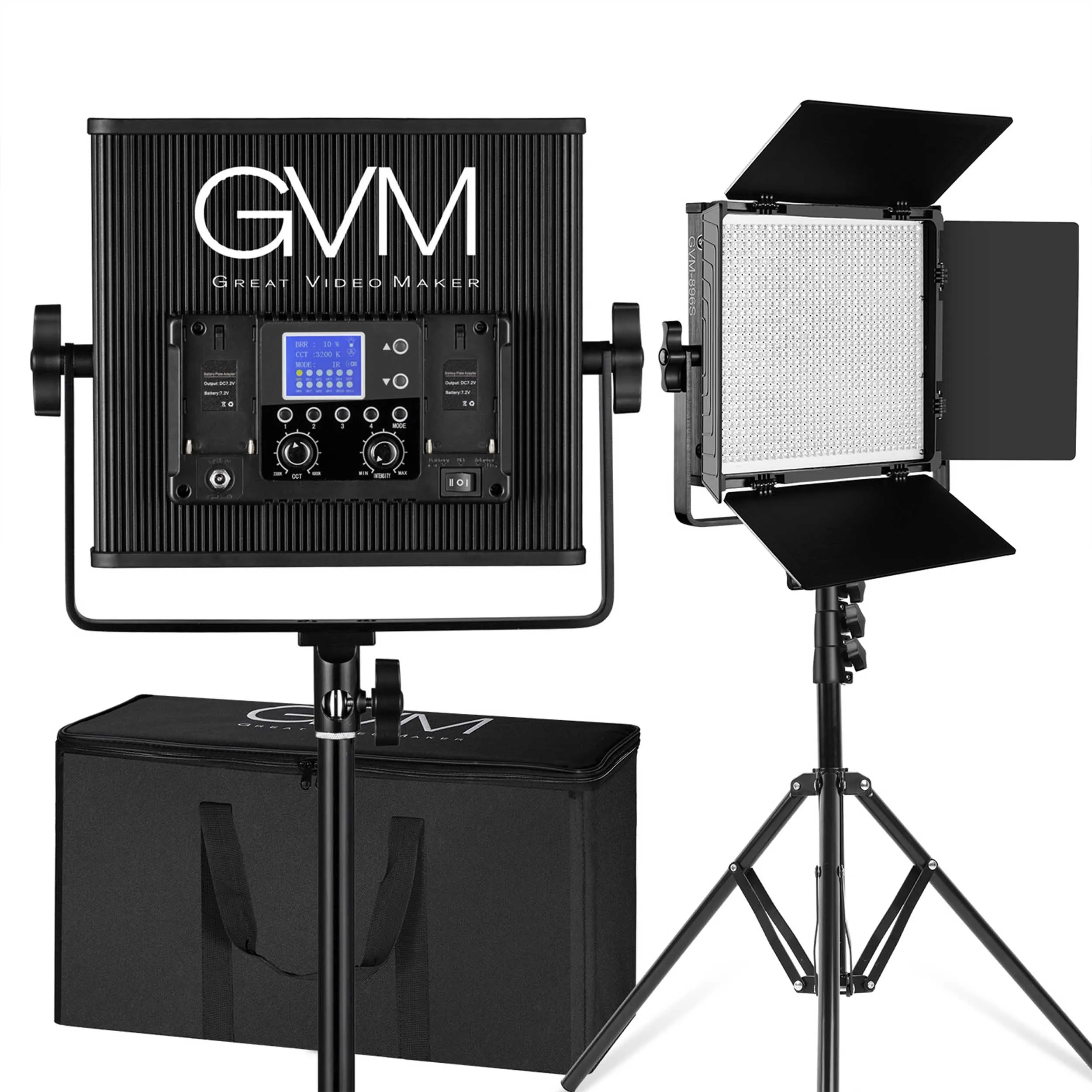 קיט 2 פנסי לד GVM 896S Bi-Color