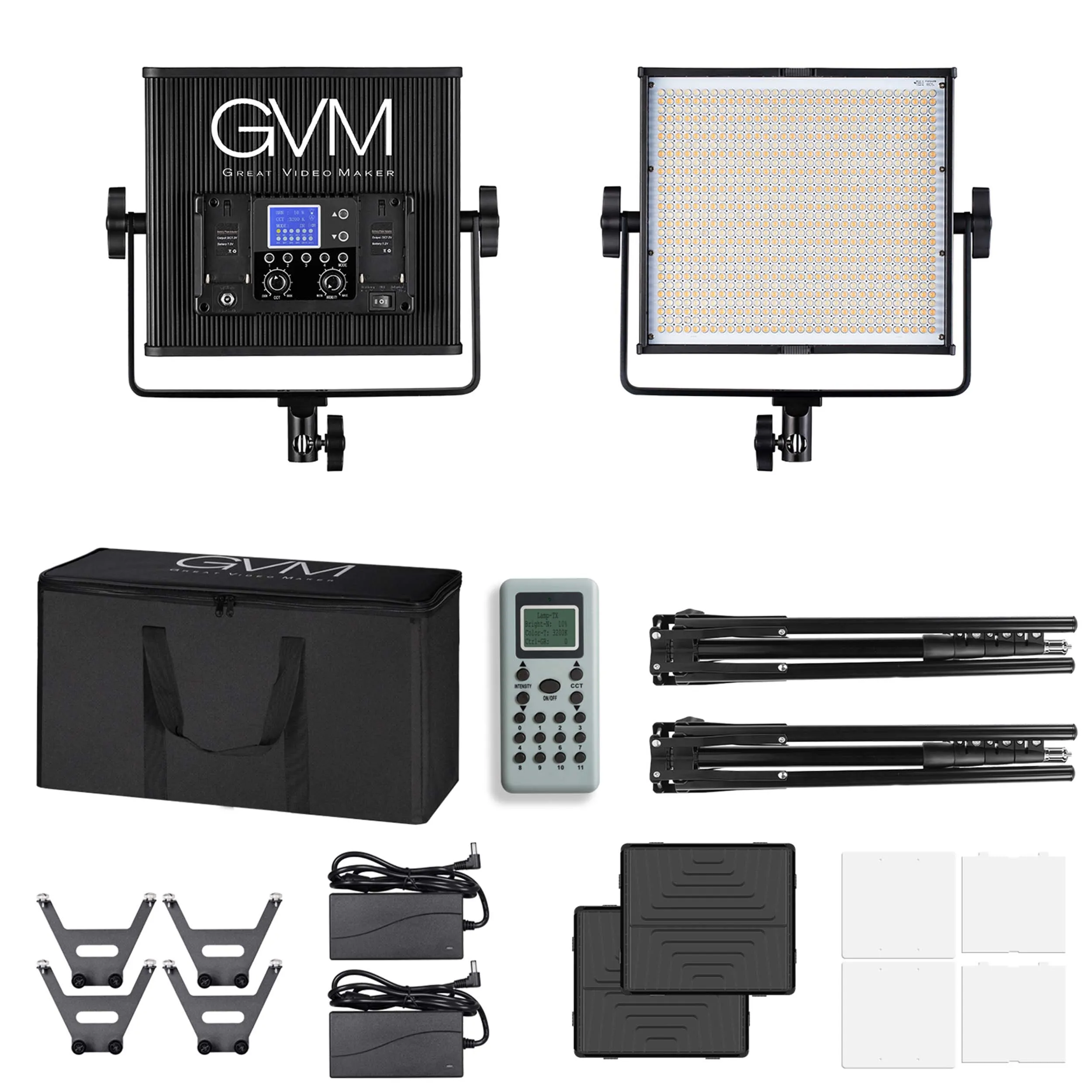 קיט 2 פנסי לד GVM 896S Bi-Color