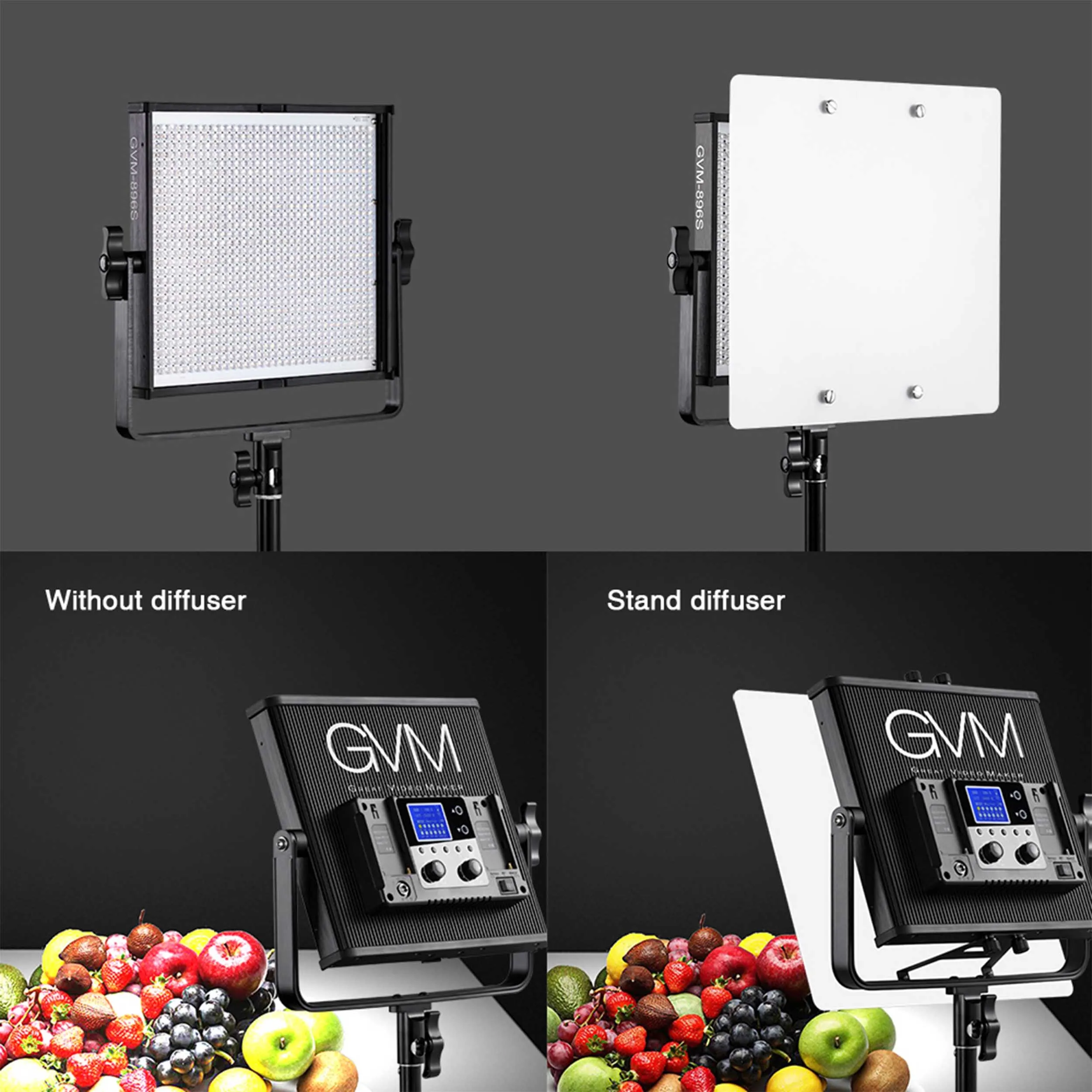 קיט 2 פנסי לד GVM 896S Bi-Color