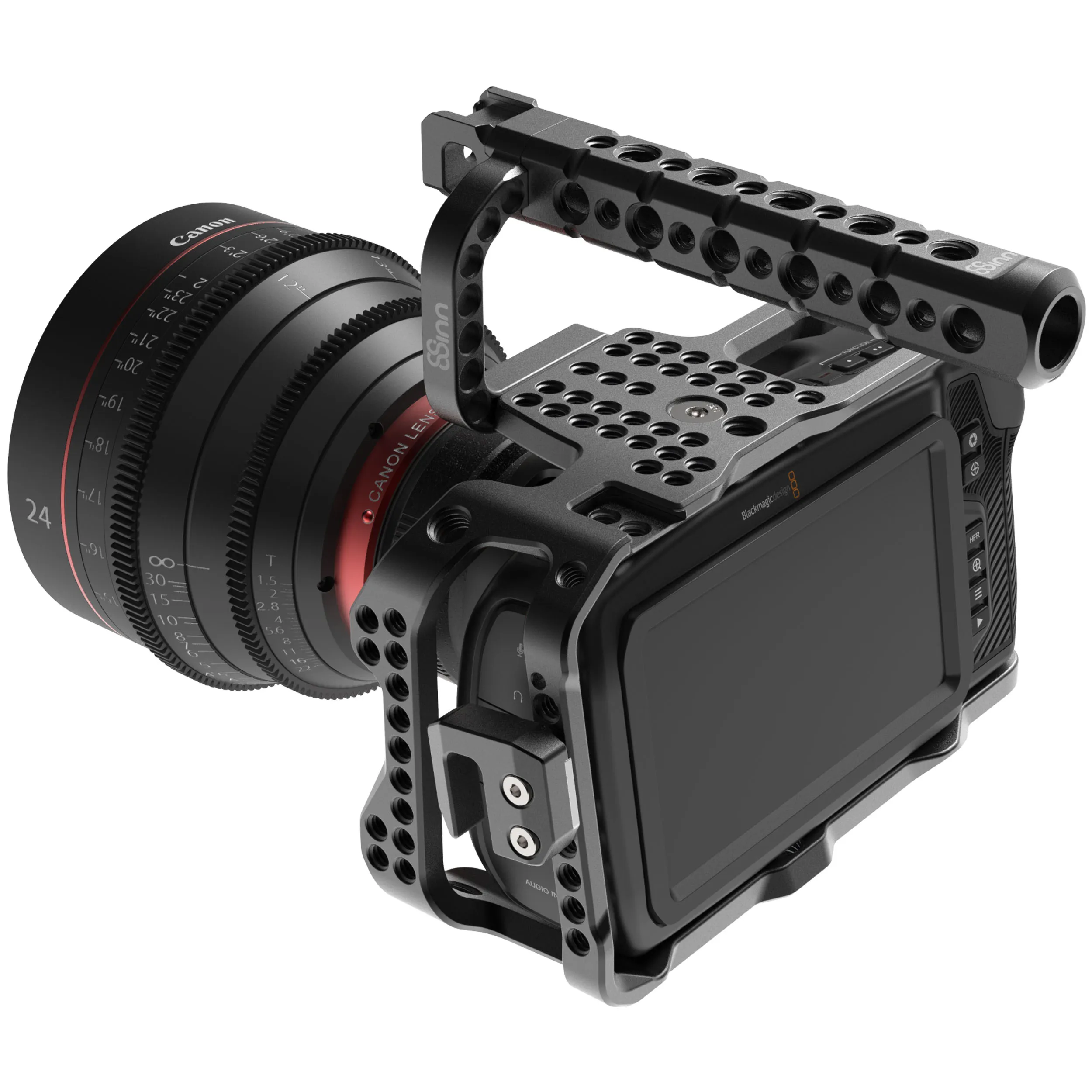 כלוב ייעודי למצלמת Pocket Cinema 4K/6K הכולל ידית אחיזה בסיסית 8Sinn