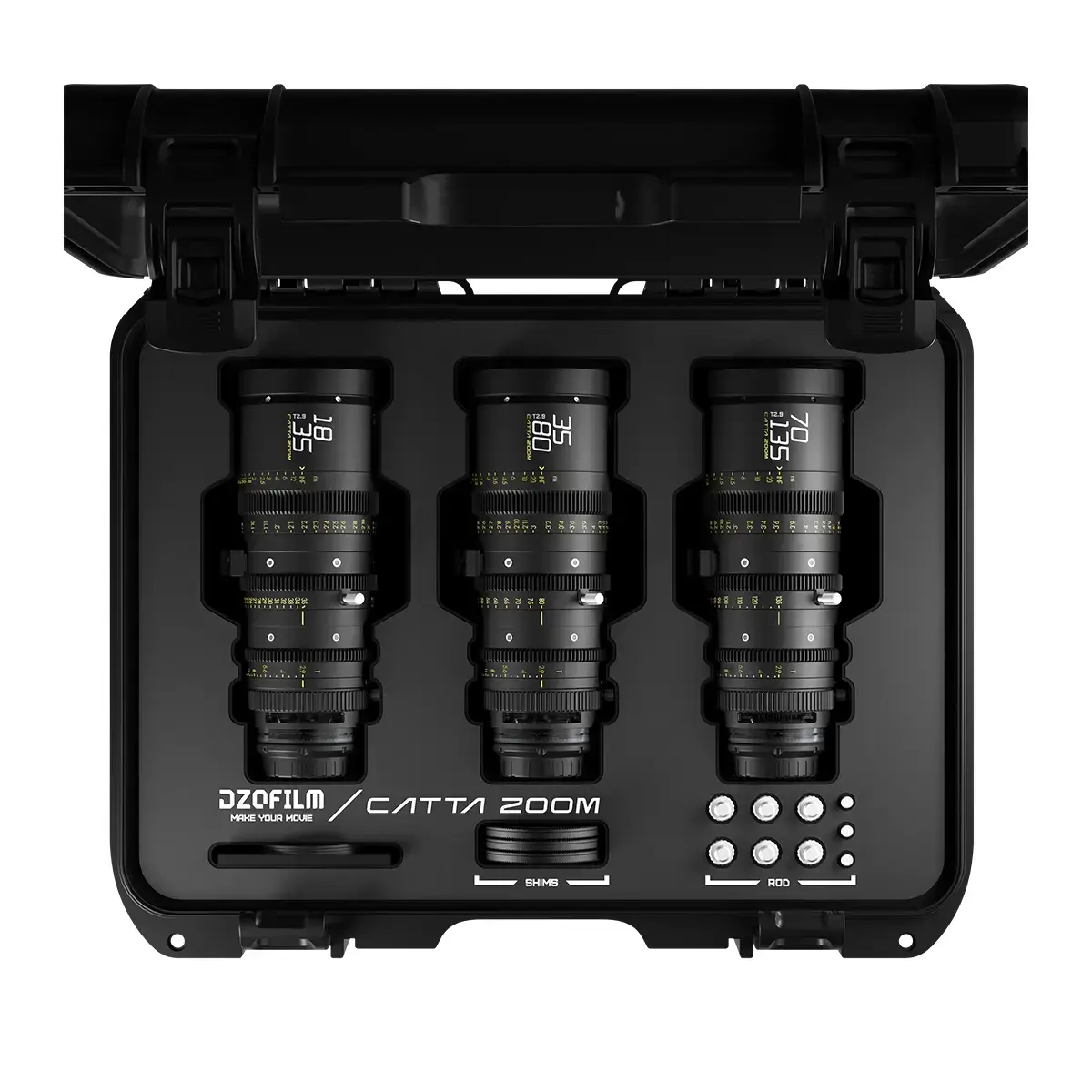 סט עדשות DZOFilm Catta 18-35 & 35-80 & 70-135mm T2.9-E Mount
