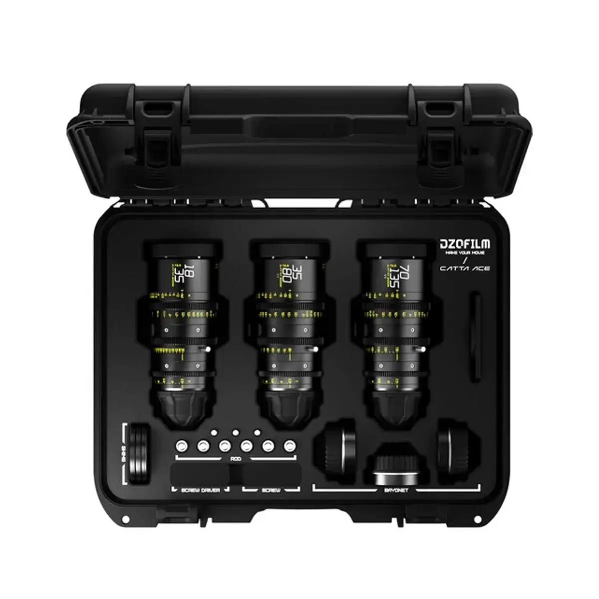 סט עדשות זום DZOFilm Catta Ace FF 18-35/35-80/70-135mm T2.9 PL/EF Mount