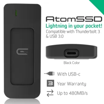 כונן חיצוני Glyph Atom SSD 2TB,צבע שחור