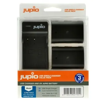 ערכת Jupio: מטען USB יחיד + 2 סוללות DMW-BLF19E